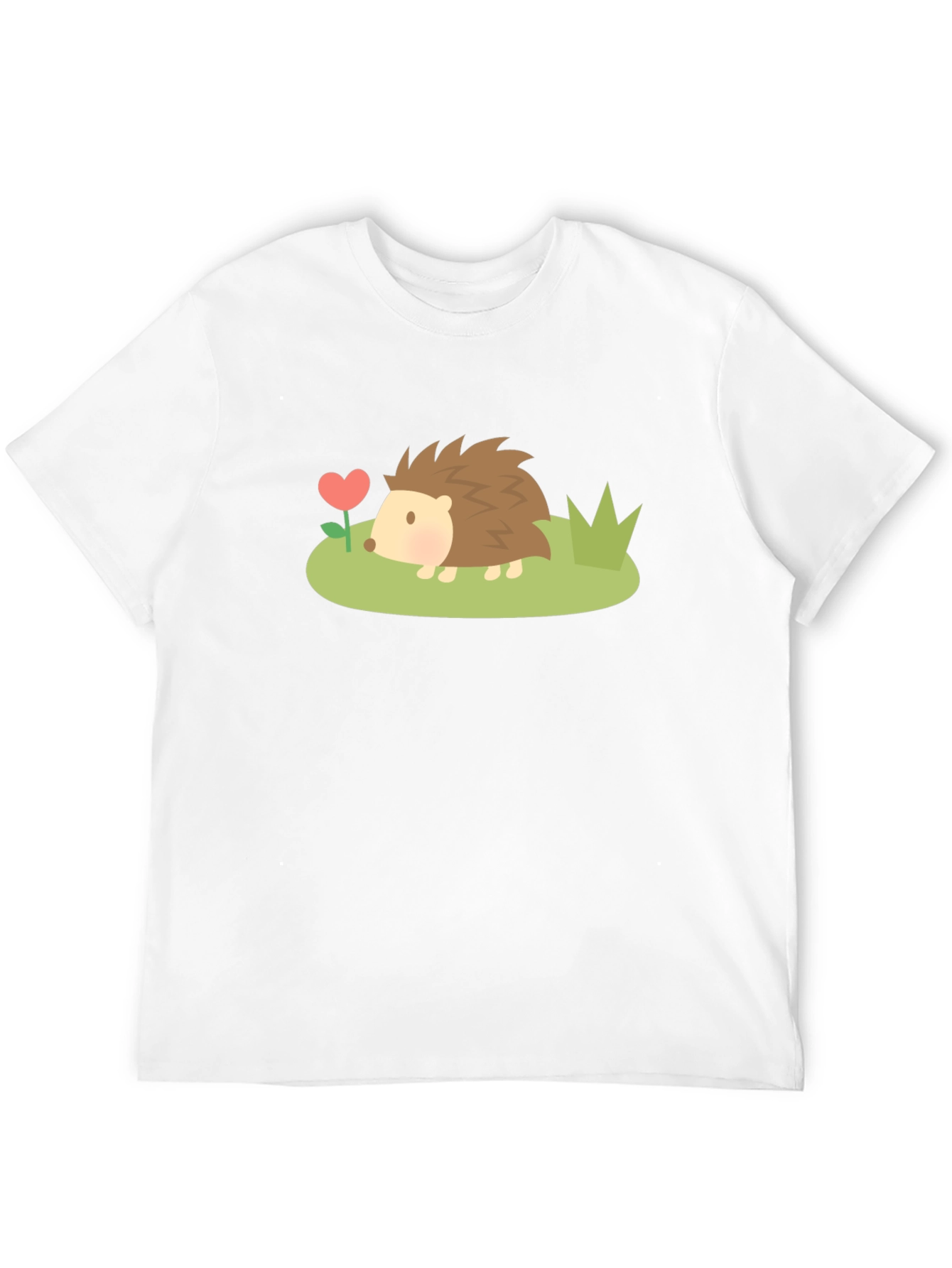 Black Cute Hedgehog Heart Flower Graphic T-Shirt view 12