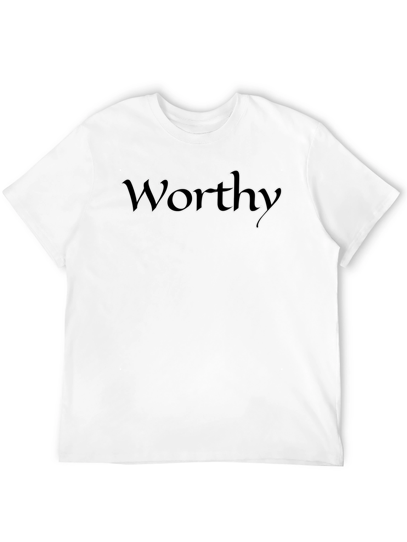 Black Worthy Graphic Tee - Black Cotton T-Shirt view 12