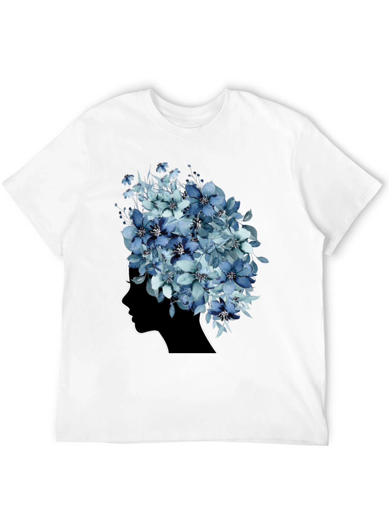 Black Floral Silhouette Graphic Tee - Modern Artistic Design view 12