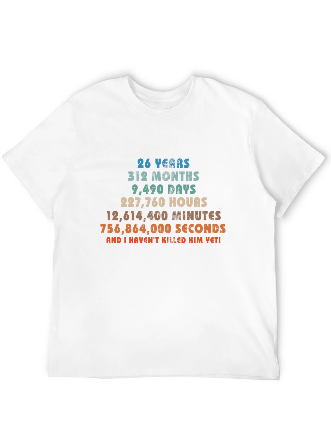 26 Years Anniversary Humor Black T-Shirt - 12