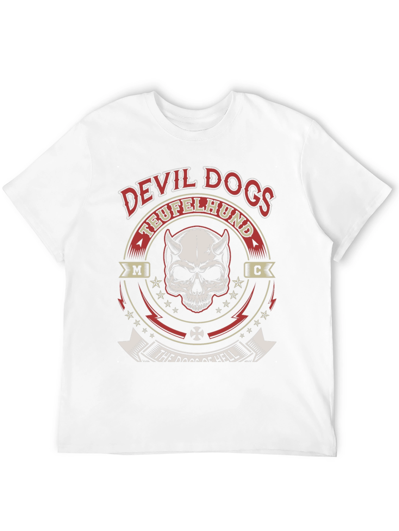 Black Devil Dogs Teufelhund T-Shirt - Skull Graphic Tee view 12
