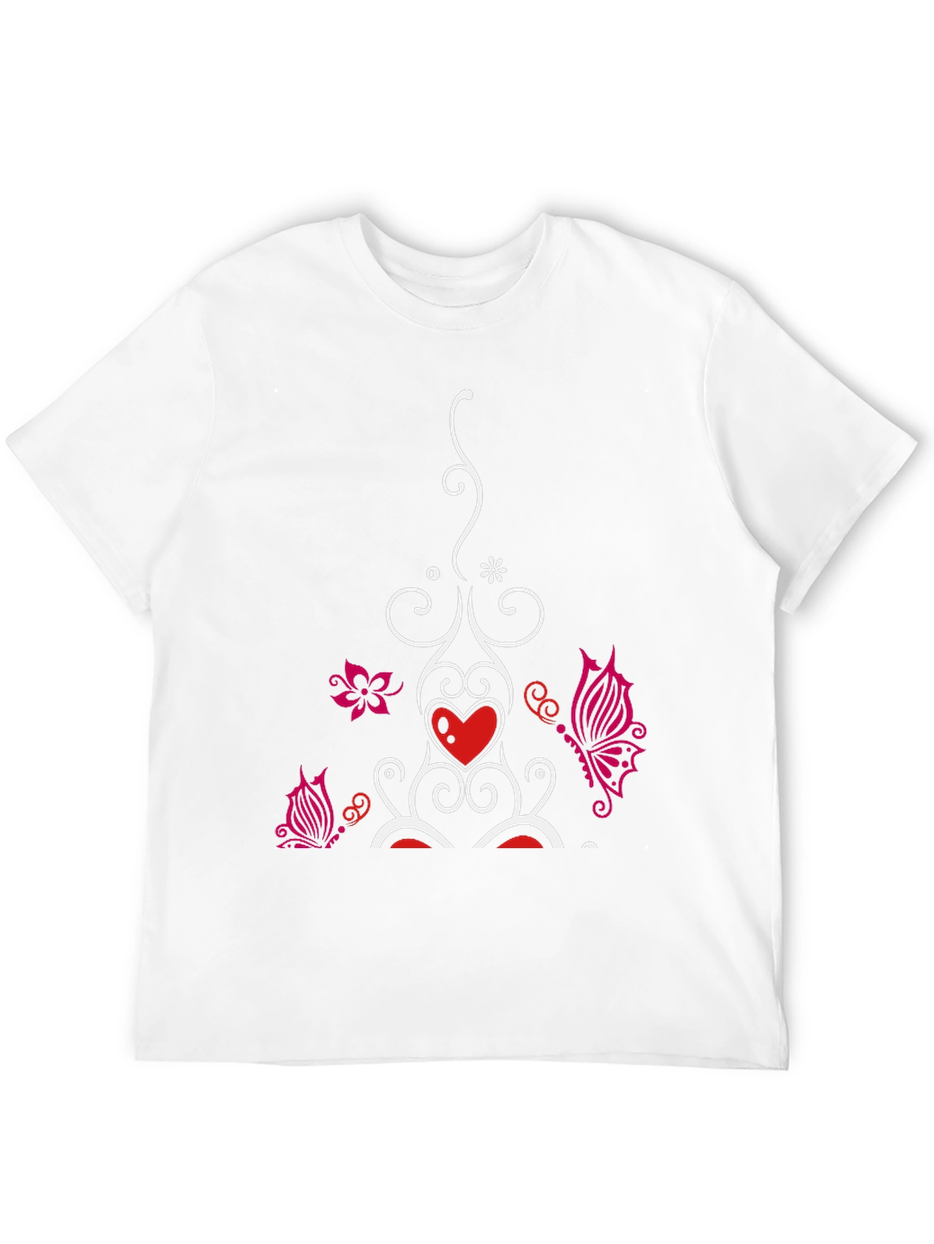 Black Heart Butterfly Graphic Black T-Shirt view 12