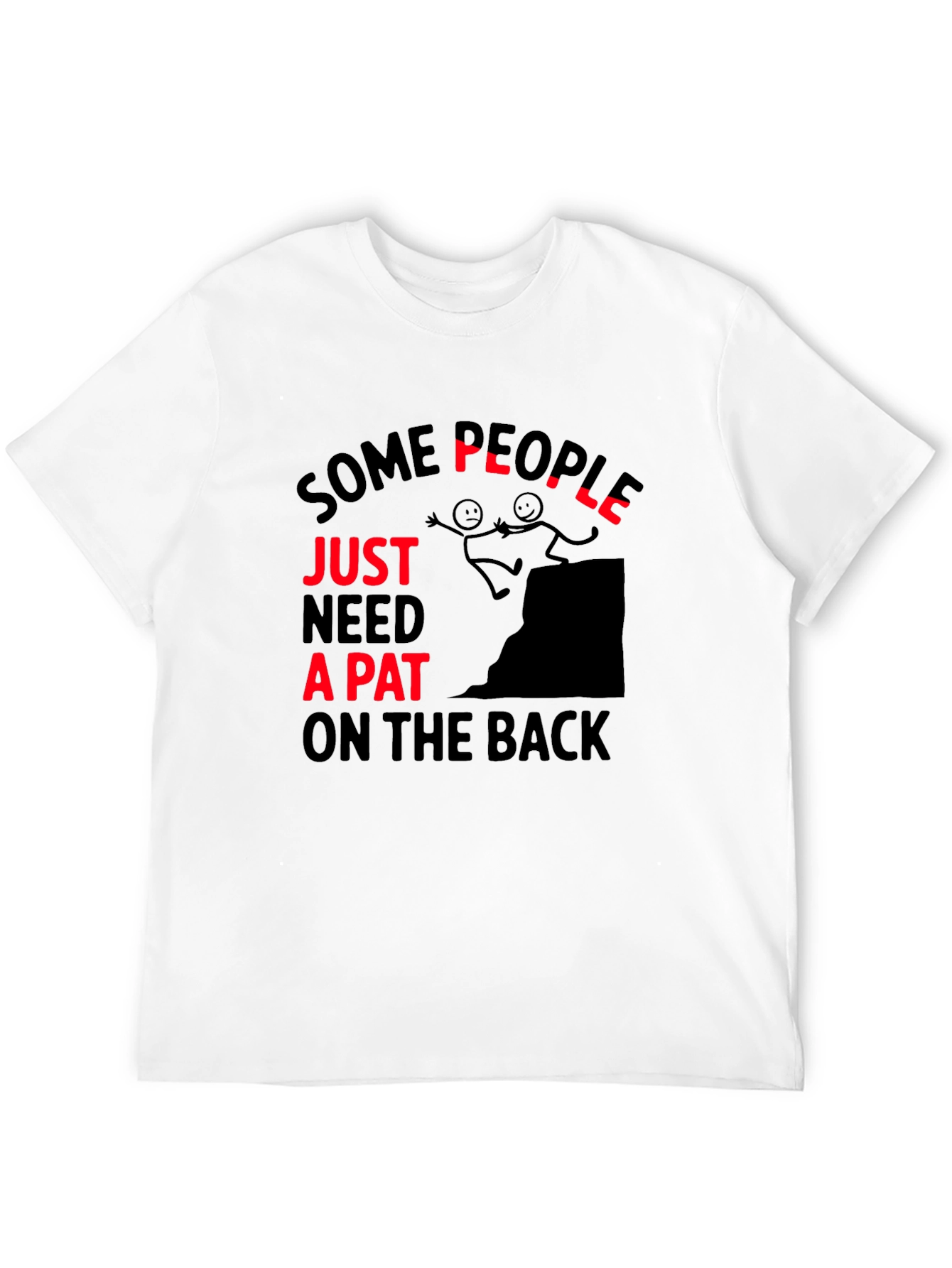 Black Funny "Pat on the Back" Graphic T-Shirt view 12