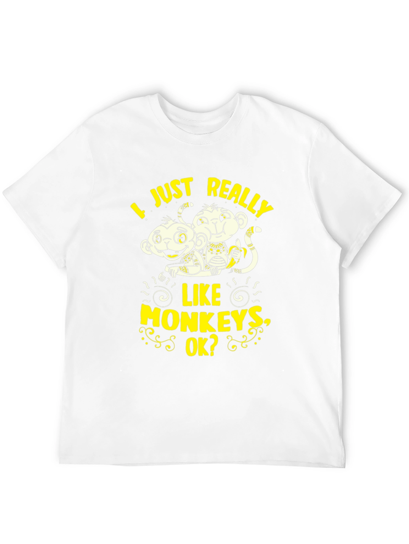 Black Funny Monkey Graphic T-Shirt - I Just Really Like Monkeys view 12