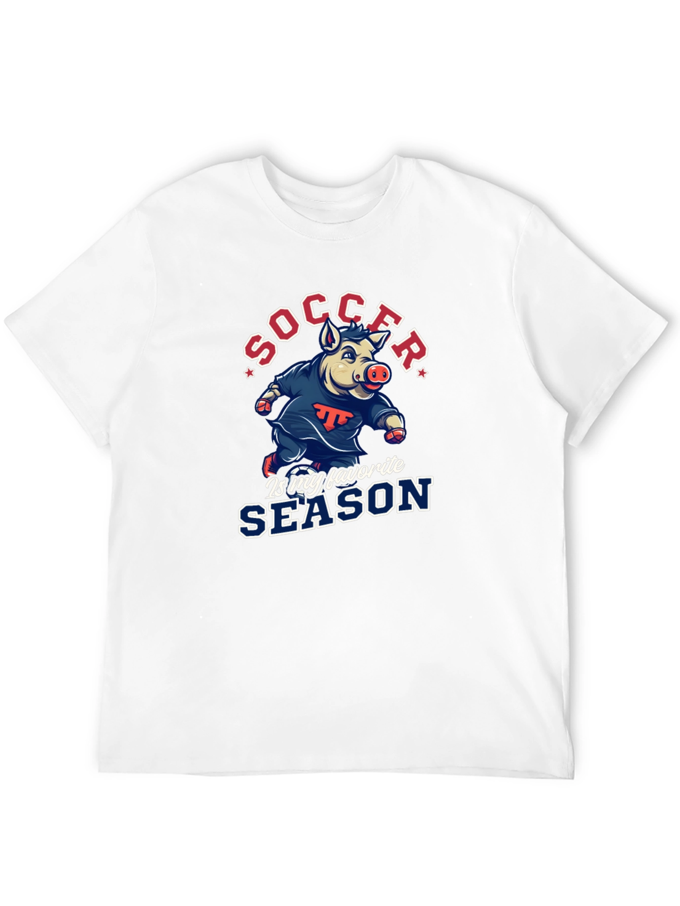 Black Soccer Pig T-Shirt - Favorite Season Tee view 12