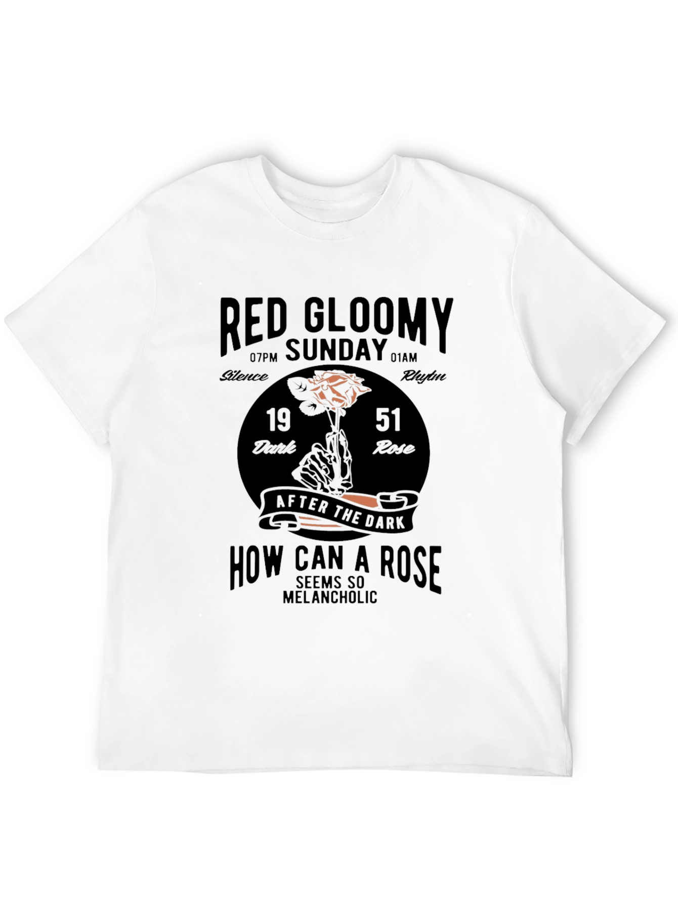 Black Red Gloomy Sunday Graphic T-Shirt view 12