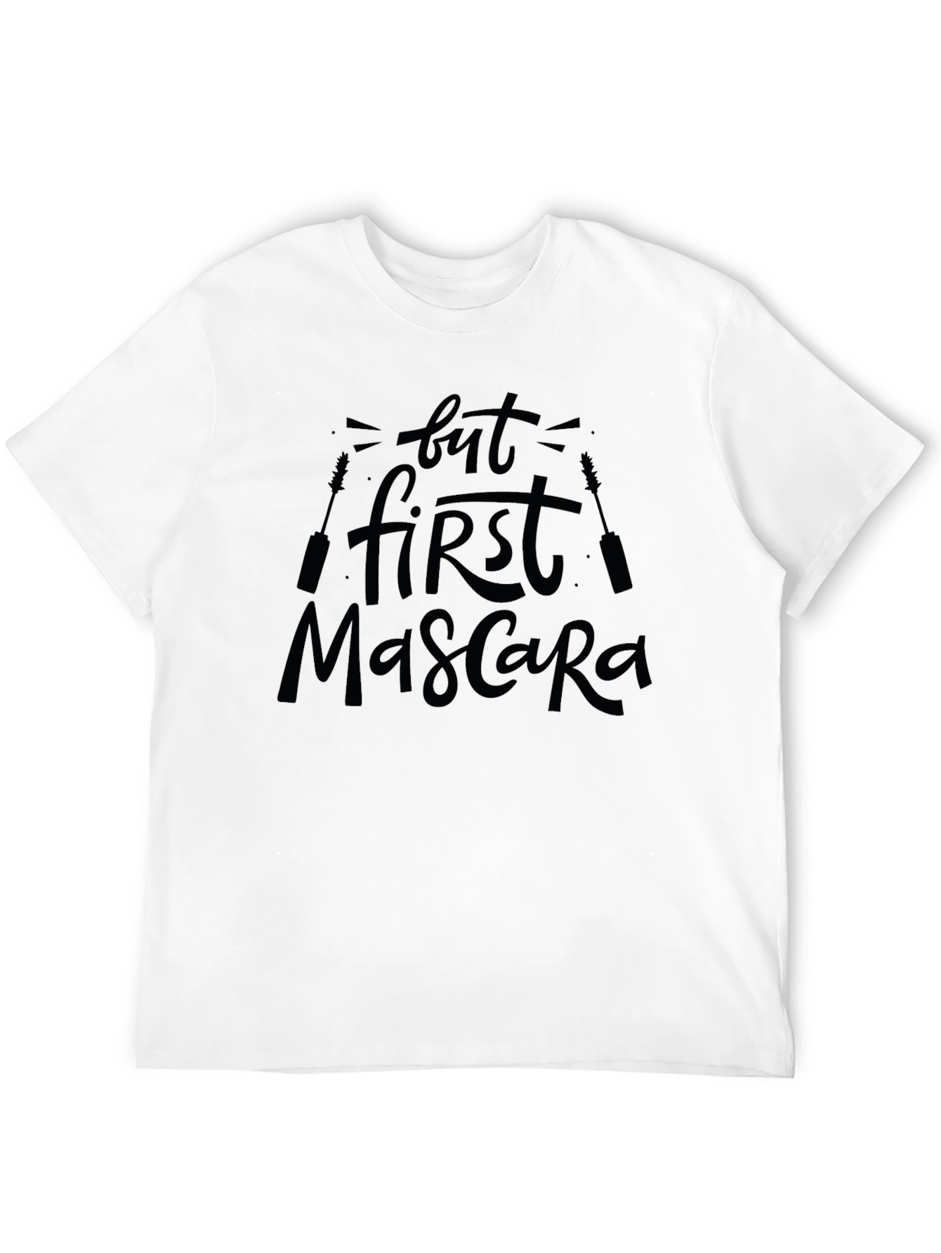 Black But First Mascara Graphic Tee - Black Cotton Blend view 12