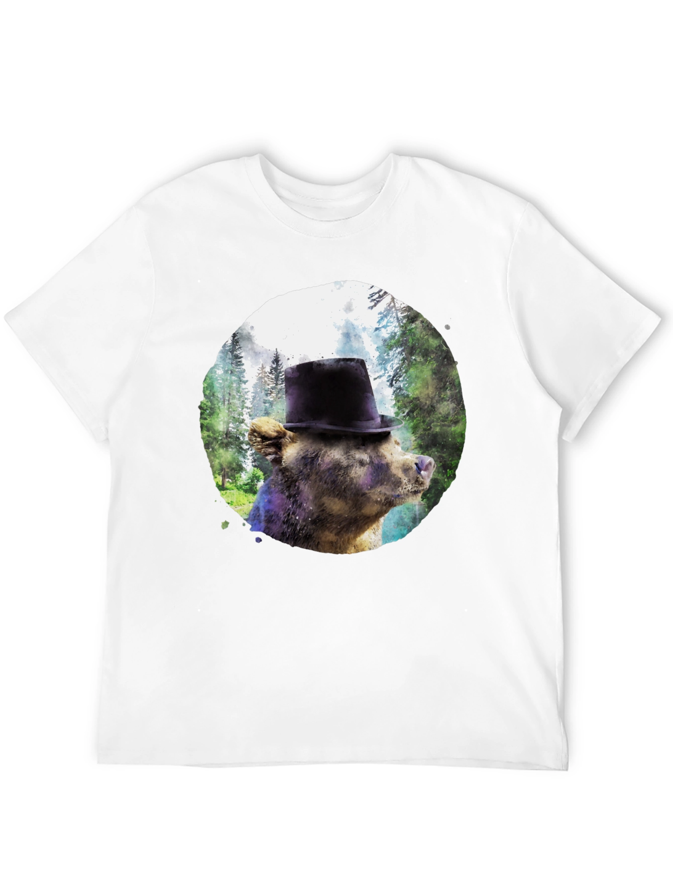 Black Bear in Top Hat Graphic Tee - Unique Forest Design view 12