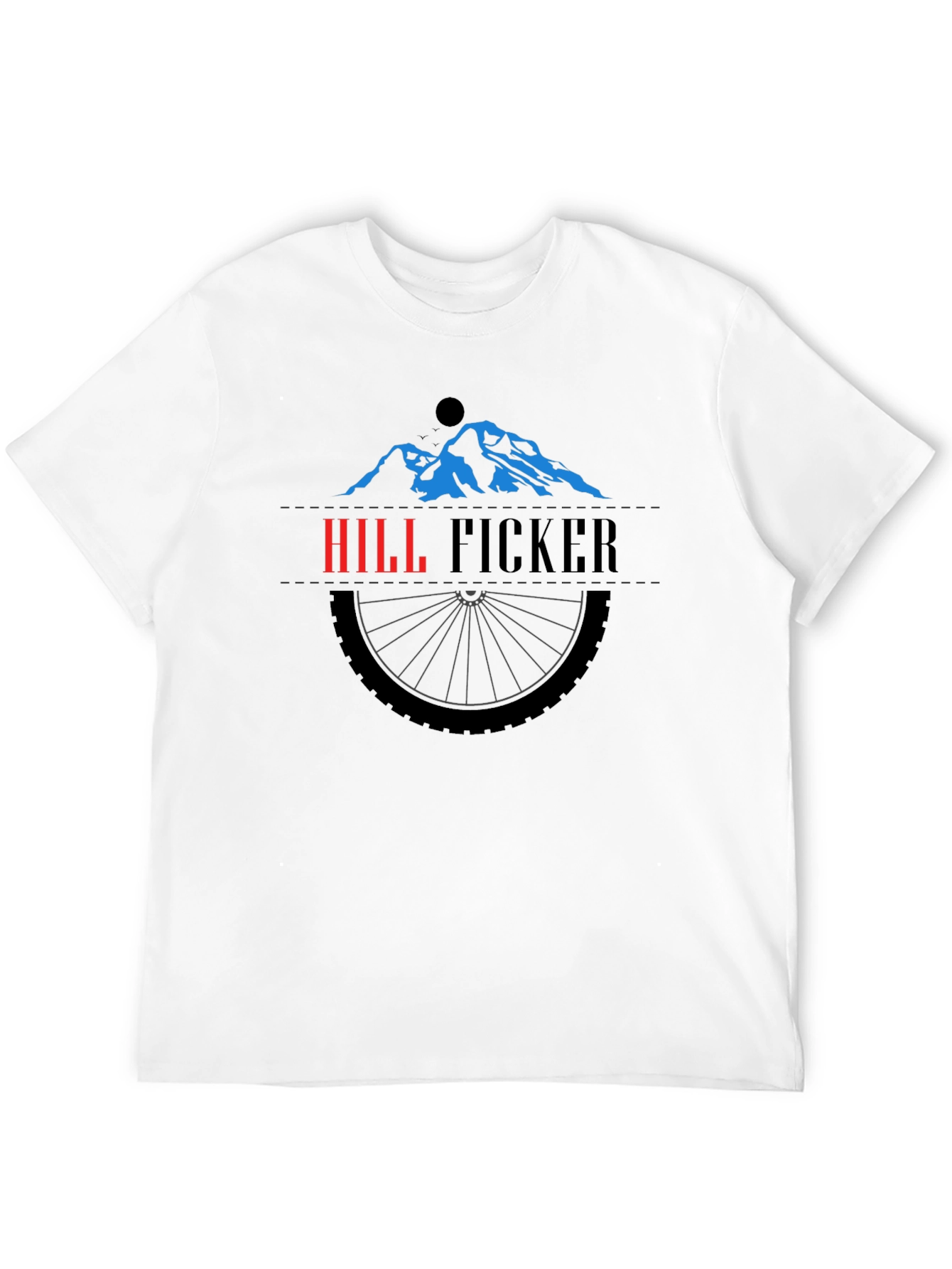 Black Hill Ficker Black T-Shirt with Mountain Bike Design view 12
