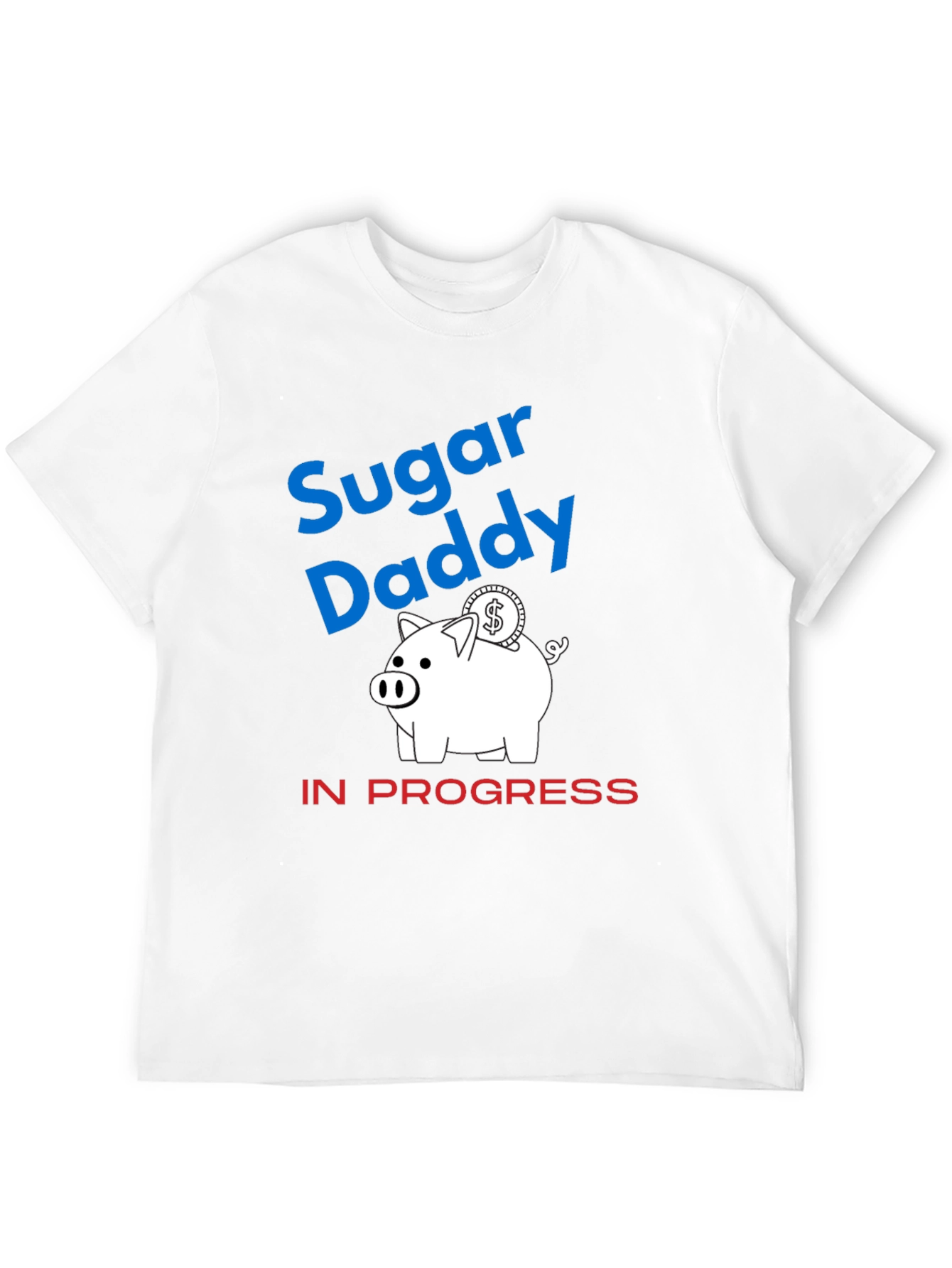 Black Sugar Daddy in Progress Piggy Bank Funny Graphic T-Shirt view 12