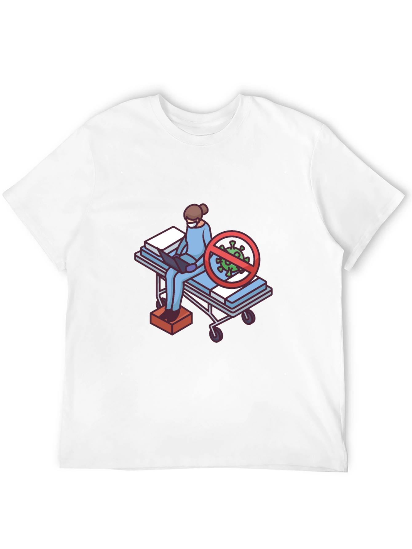 Black Black T-Shirt with Medical Cartoon Graphic view 12