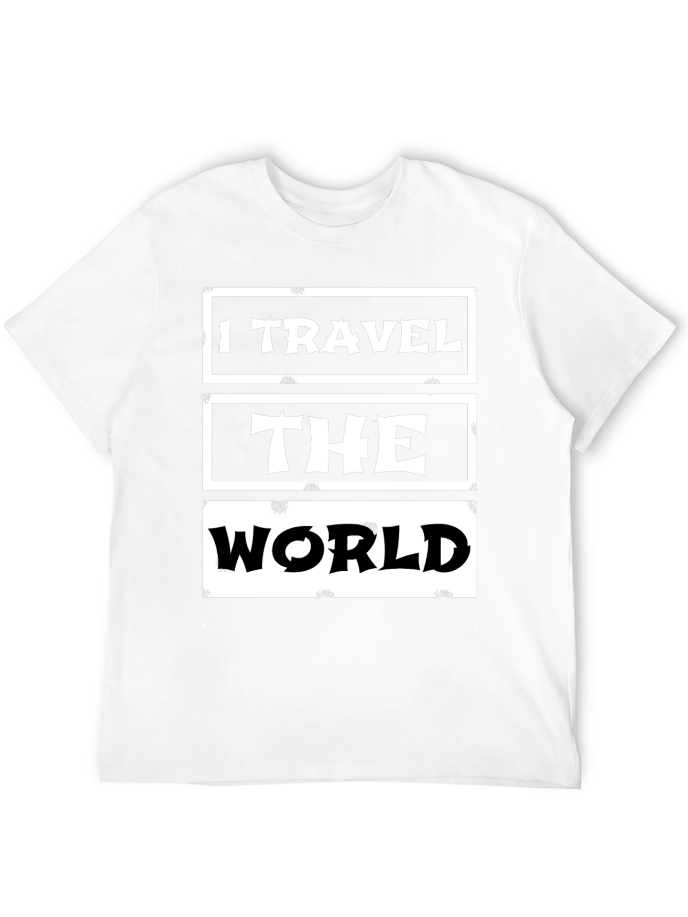 Black I Travel The World Graphic Tee - Black Cotton Casual T-Shirt view 12