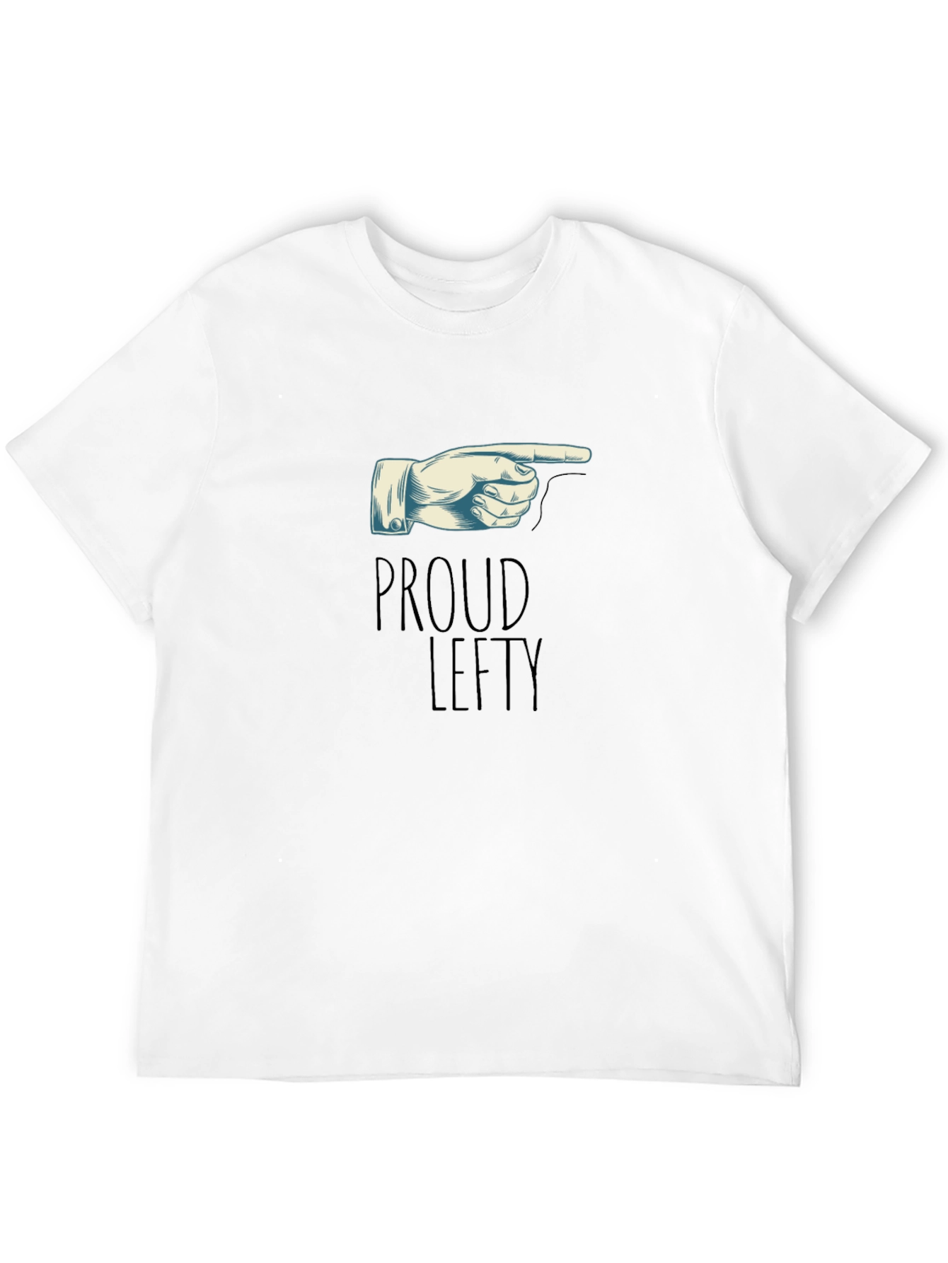 Black Proud Lefty T-Shirt - Pointing Hand Graphic Tee view 12