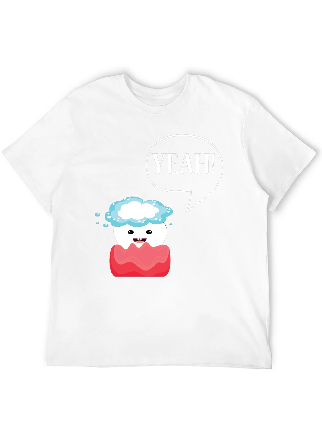 Black Yeah! Cartoon Tooth Black T-Shirt view 12