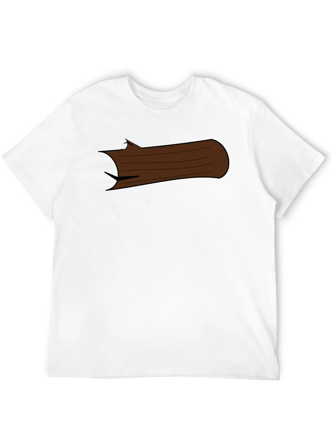 Black Cartoon Log Graphic Tee - Black Cotton T-Shirt view 12