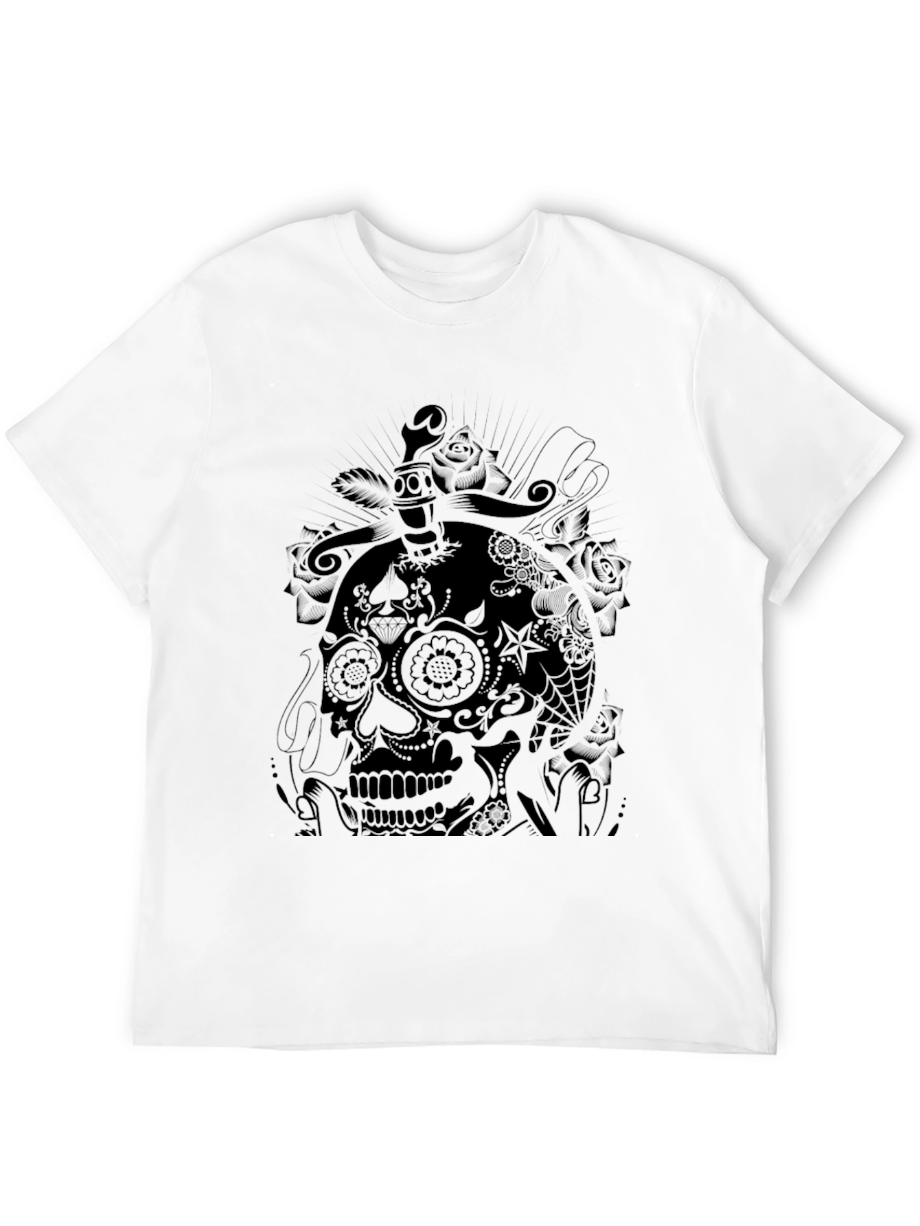 Black Skull & Dagger Graphic Tee - Black view 12