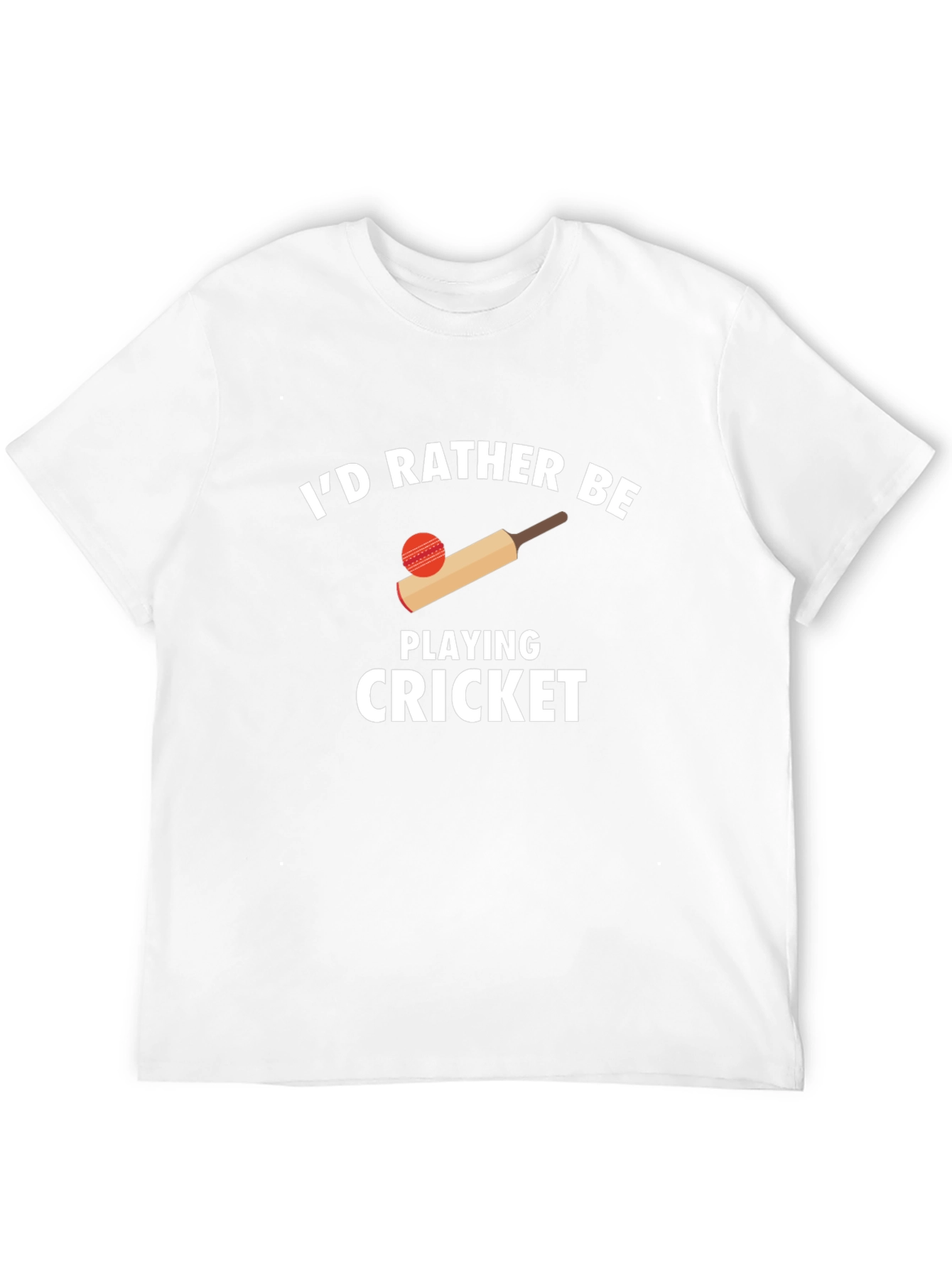 Black Cricket Lover Graphic T-Shirt - "I'd Rather Be Playing Cricket" view 12