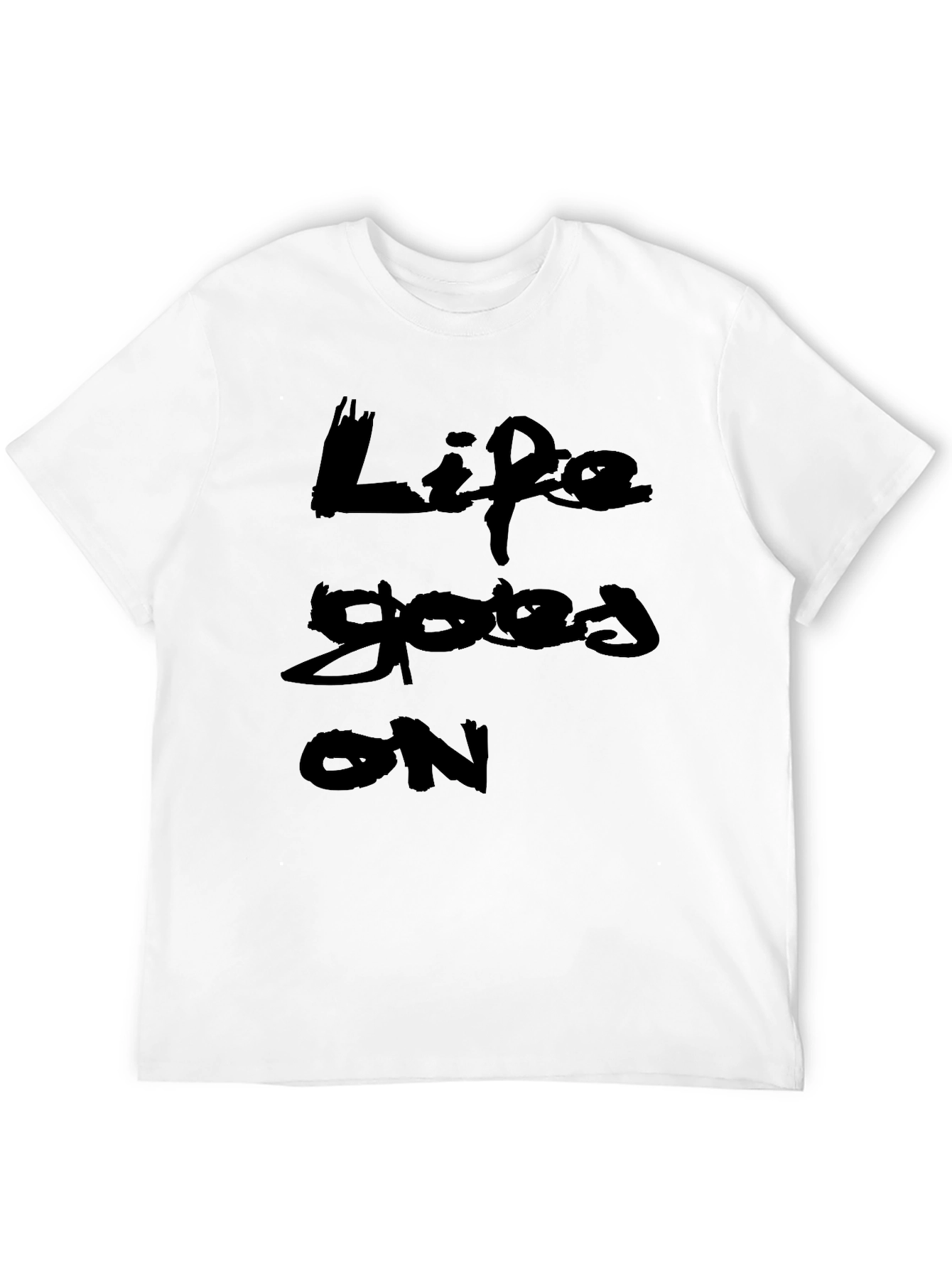 Black Life Goes On T-Shirt - Black Crew Neck Graphic Tee view 12