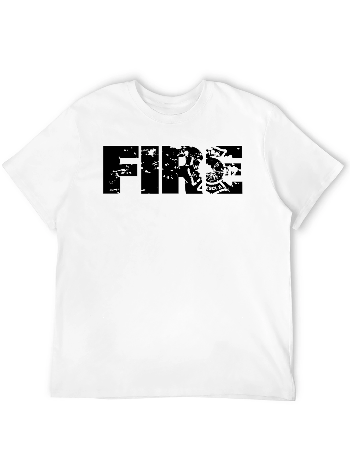 Black Distressed FIRE Graphic T-Shirt - Black view 12