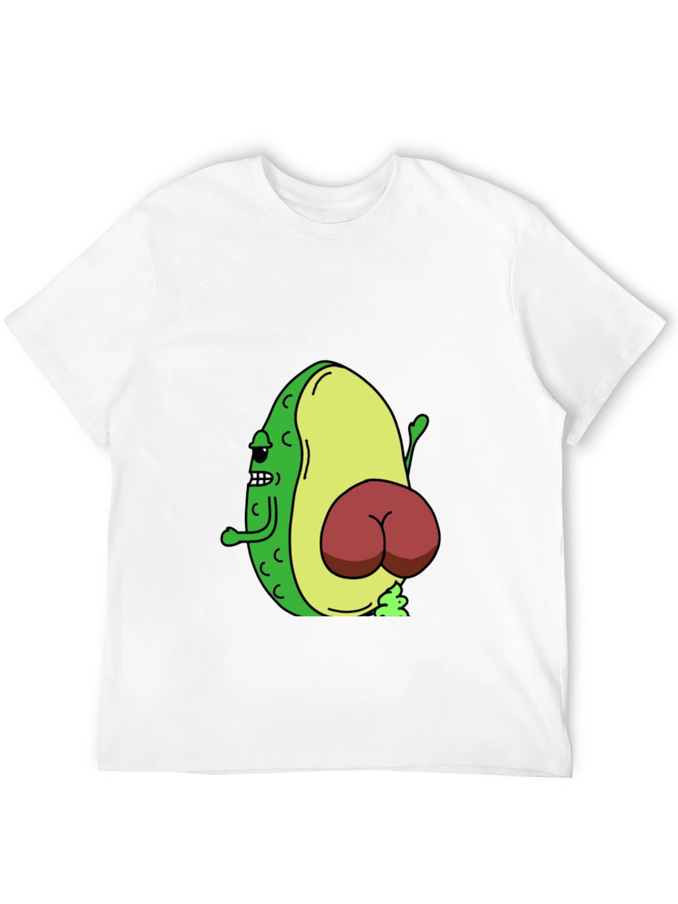 Black Funny Avocado Butt T-Shirt - Black view 12