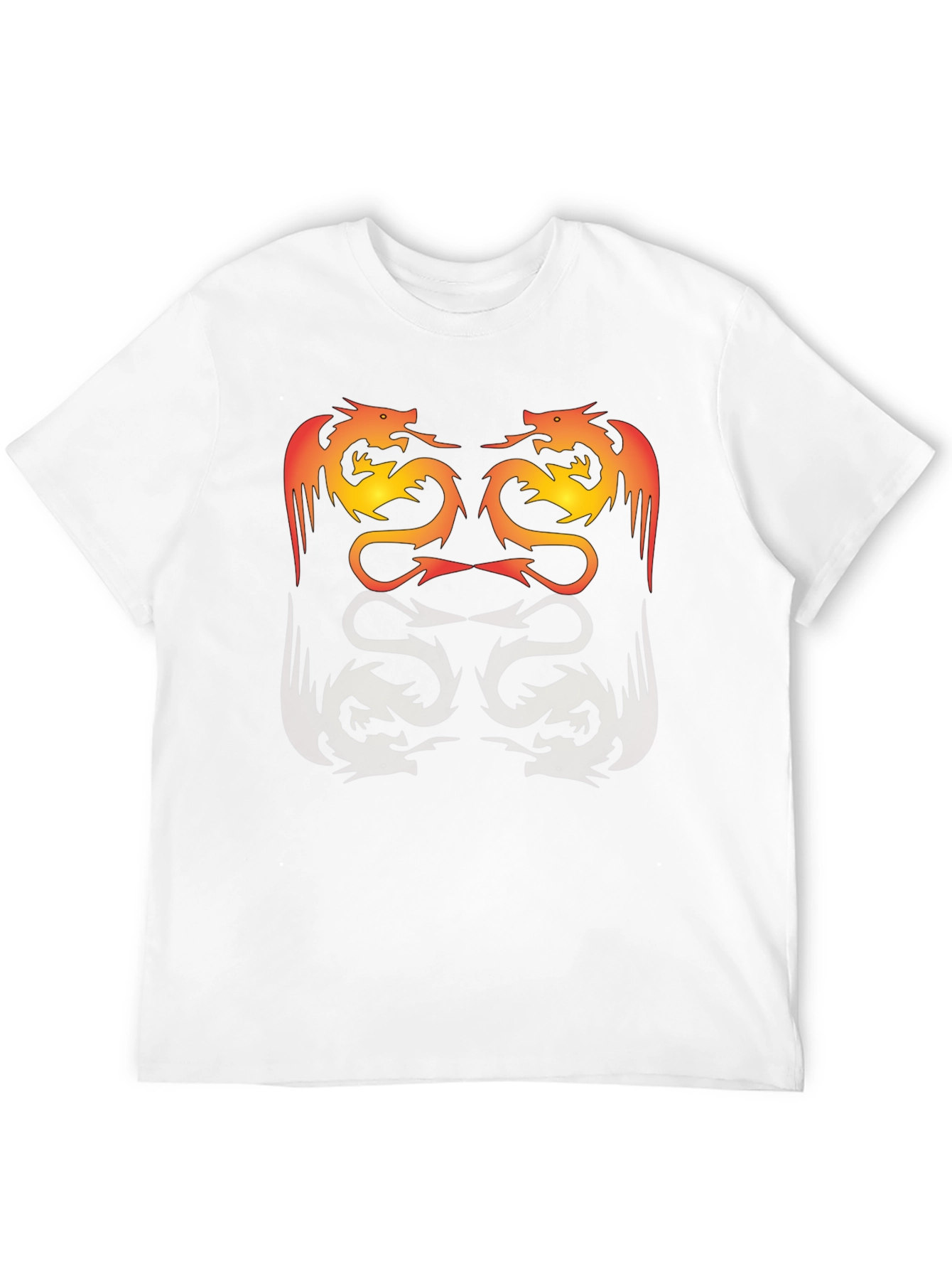 Black Twin Dragon Graphic Tee - Black Cotton Blend view 12