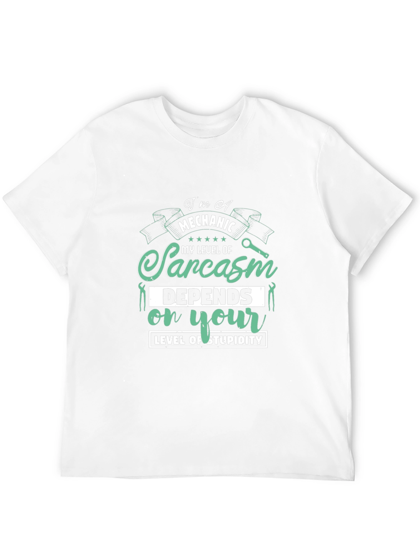 Black Mechanic Sarcasm T-Shirt - Level of Stupidity view 12