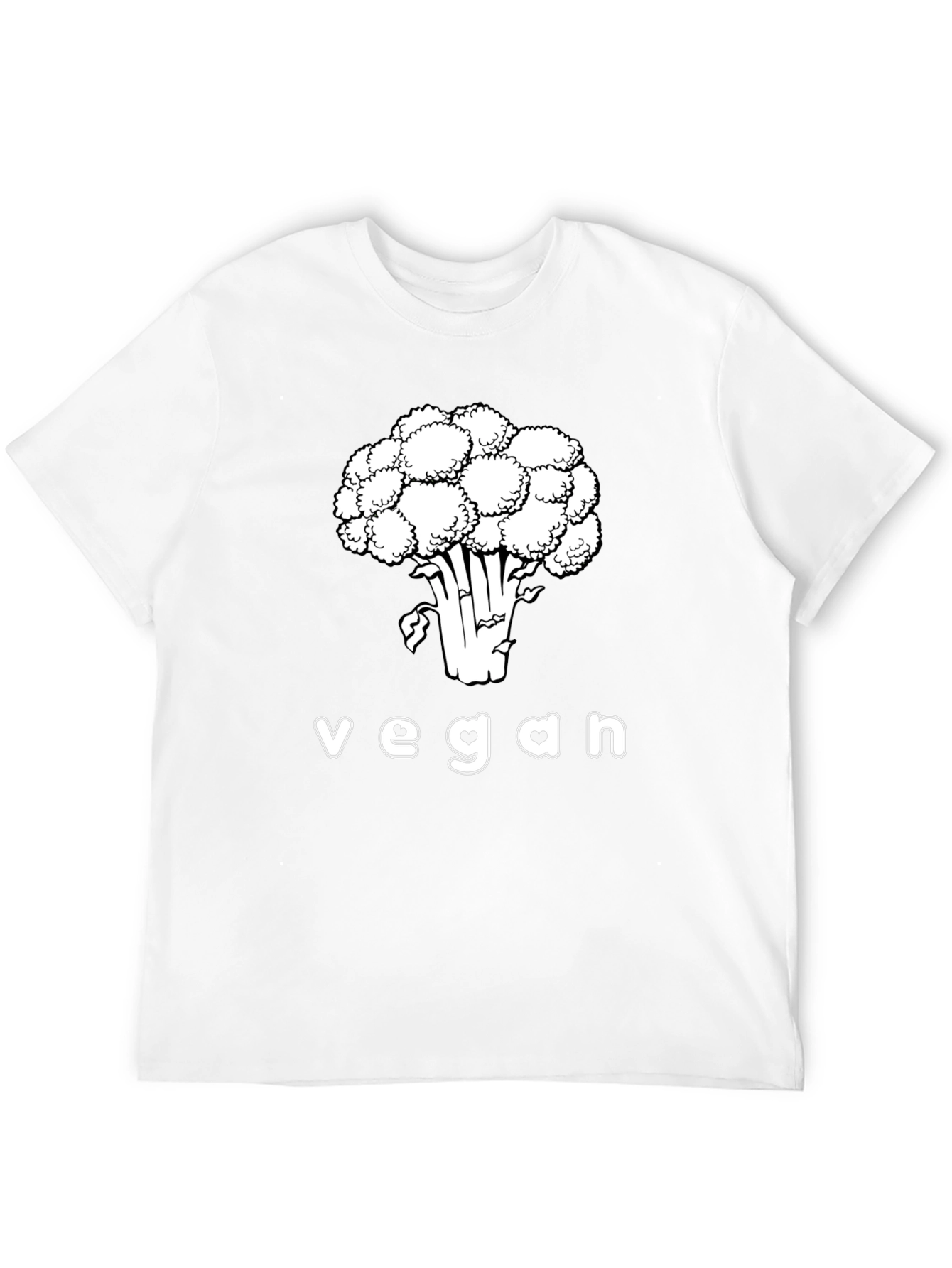 Black Vegan T-Shirt Cauliflower Graphic Tee view 12