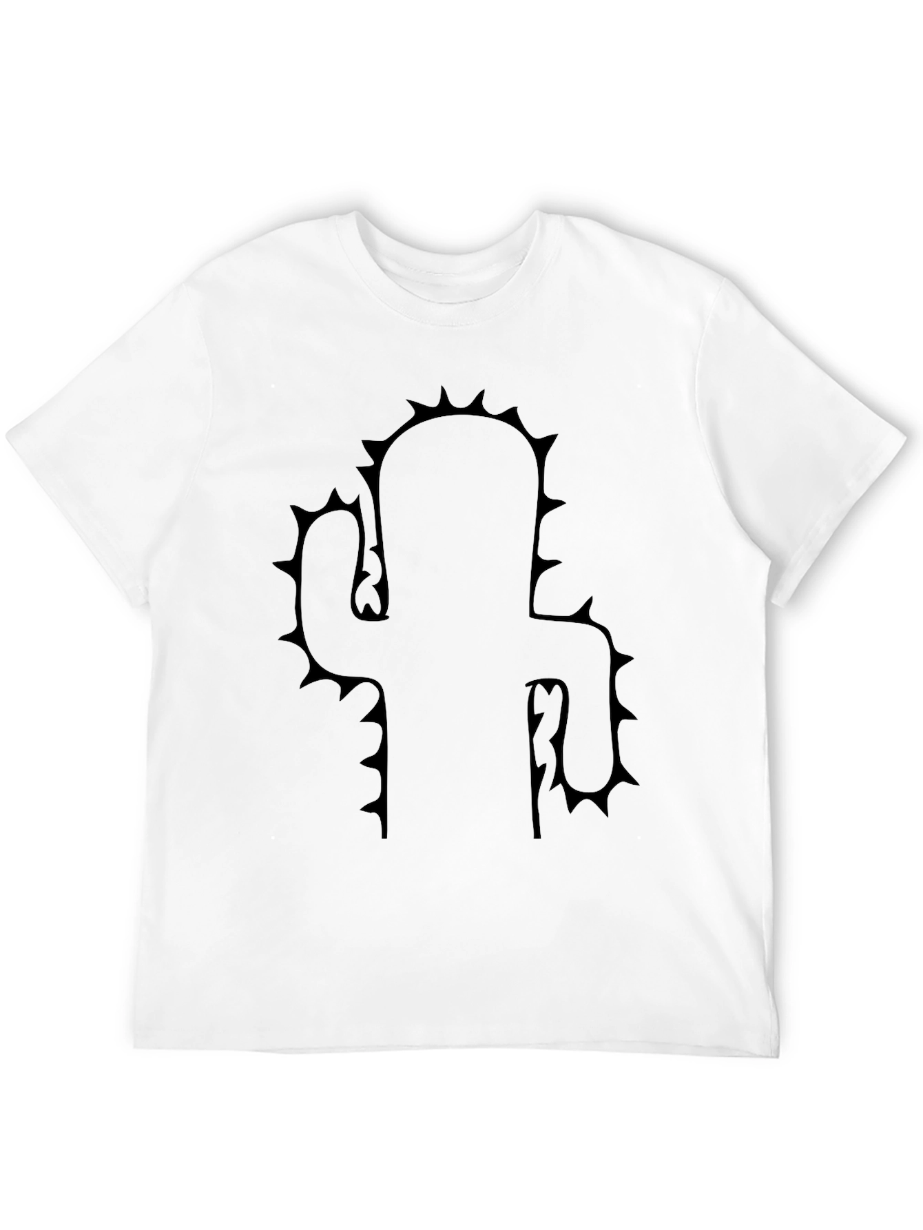 Black Cactus Silhouette Black T-Shirt view 12