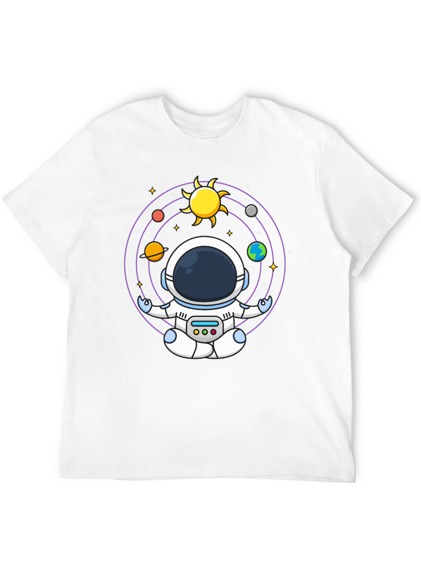 Black Astronaut Meditation T-Shirt - Black Cotton Blend view 12