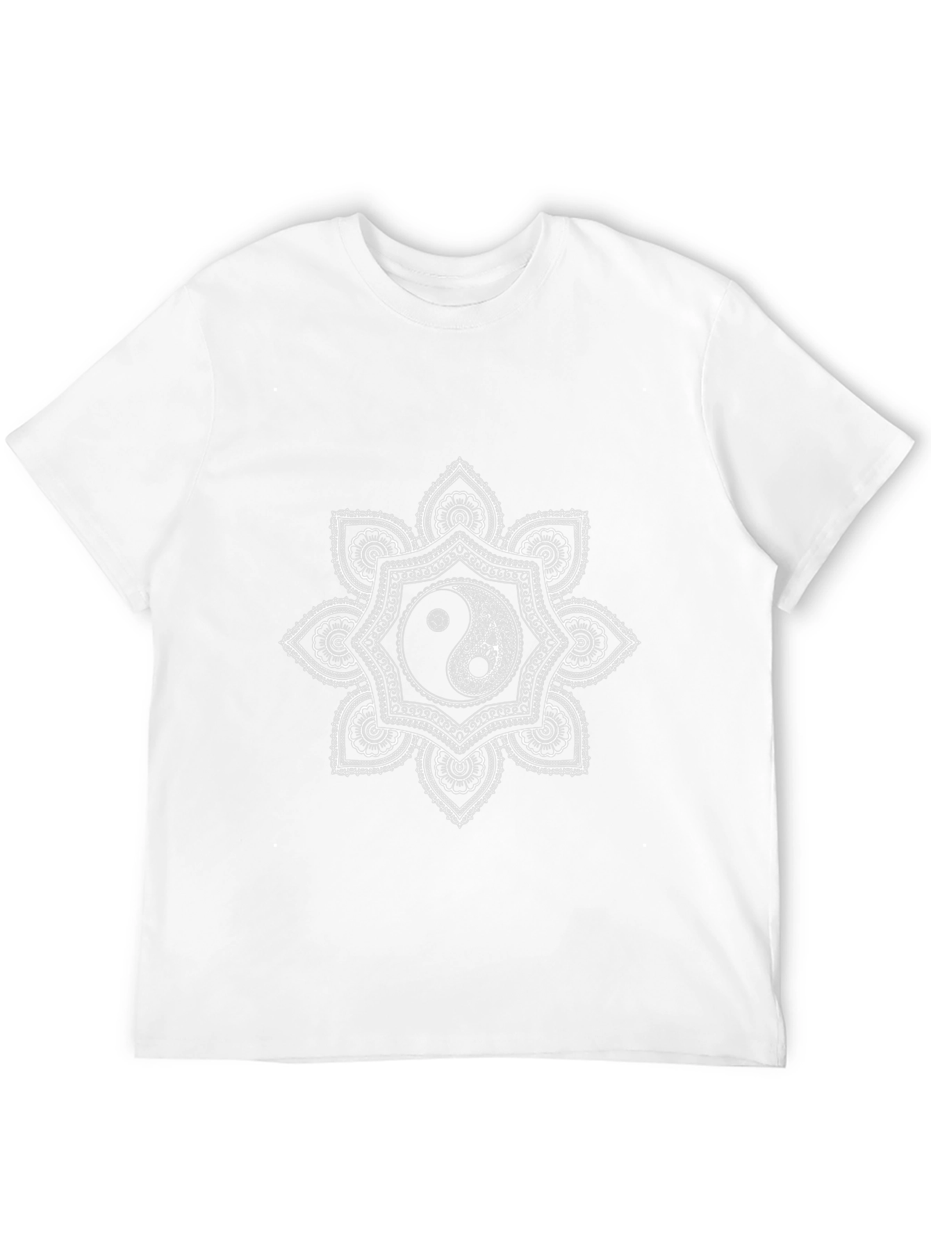 Black Yin Yang Mandala Graphic T-Shirt - Black Cotton Tee view 12
