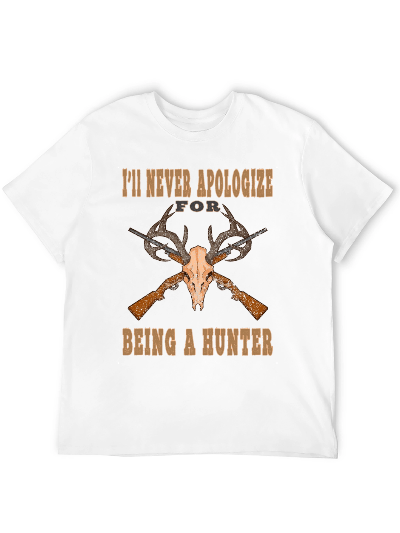 Black Hunter's Pride T-Shirt - Skull & Guns Design view 12