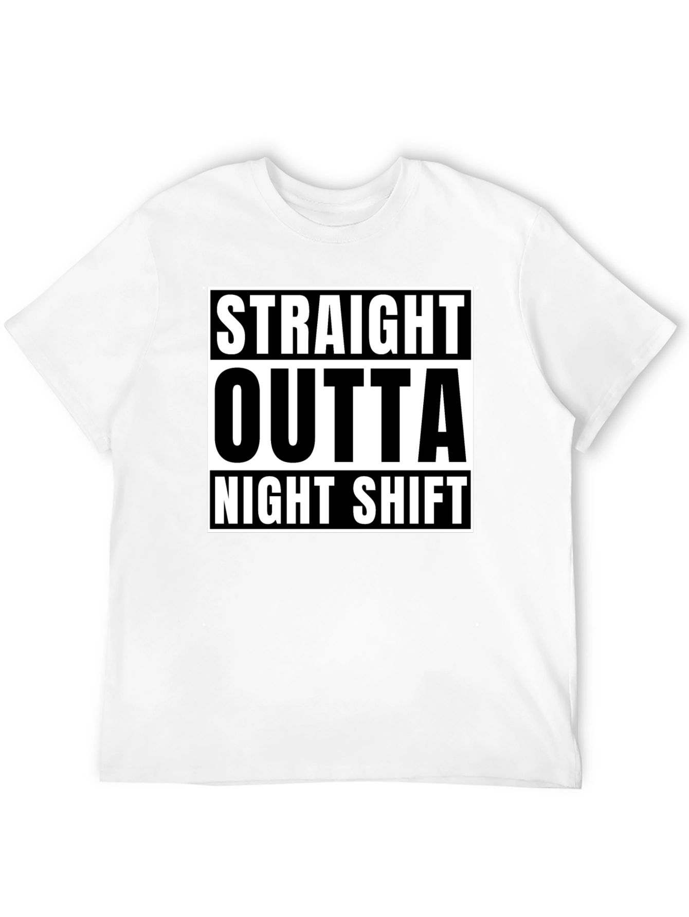 Black Straight Outta Night Shift Black Graphic T-Shirt view 12