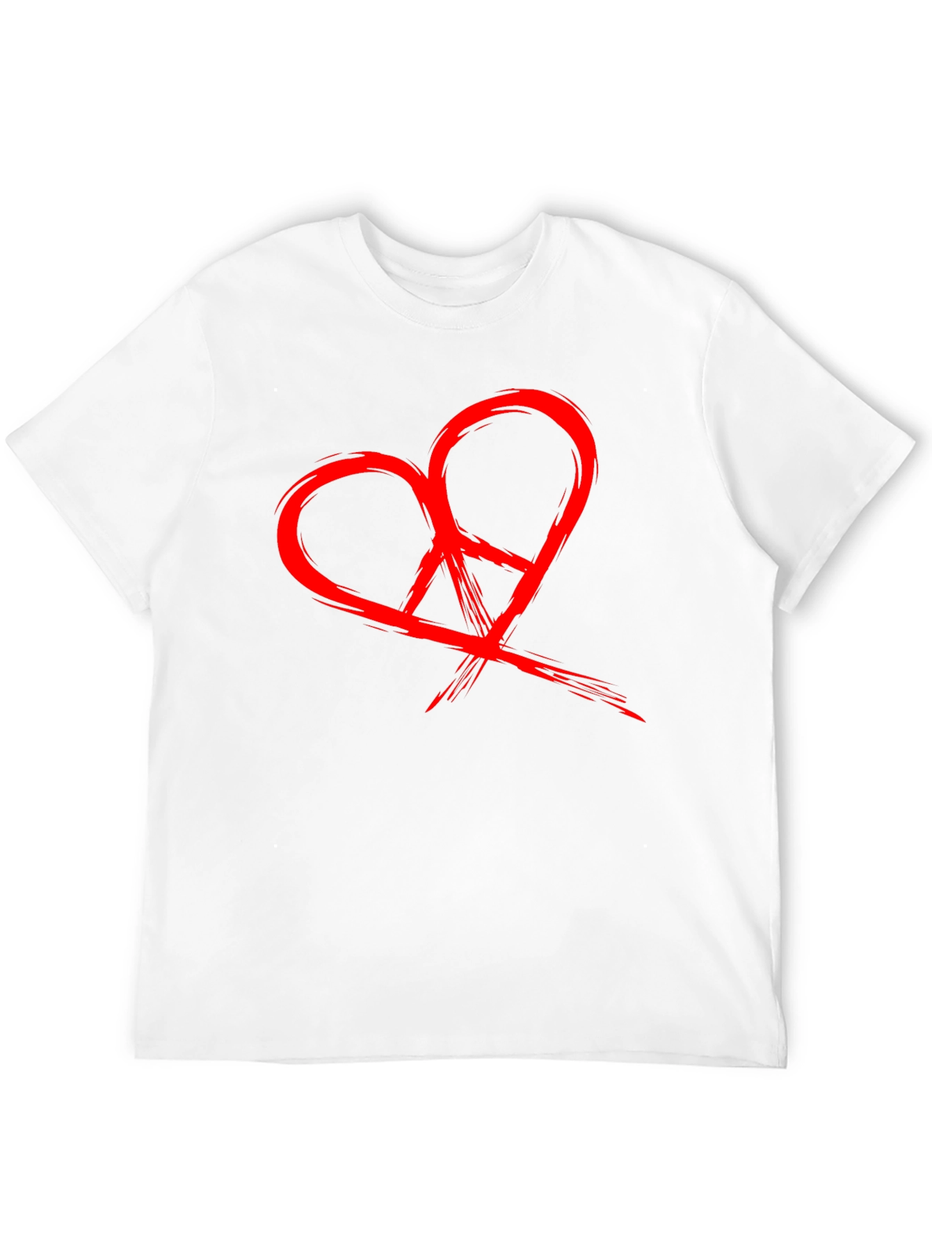 Black Heart Peace Sign Graphic Black T-Shirt view 12