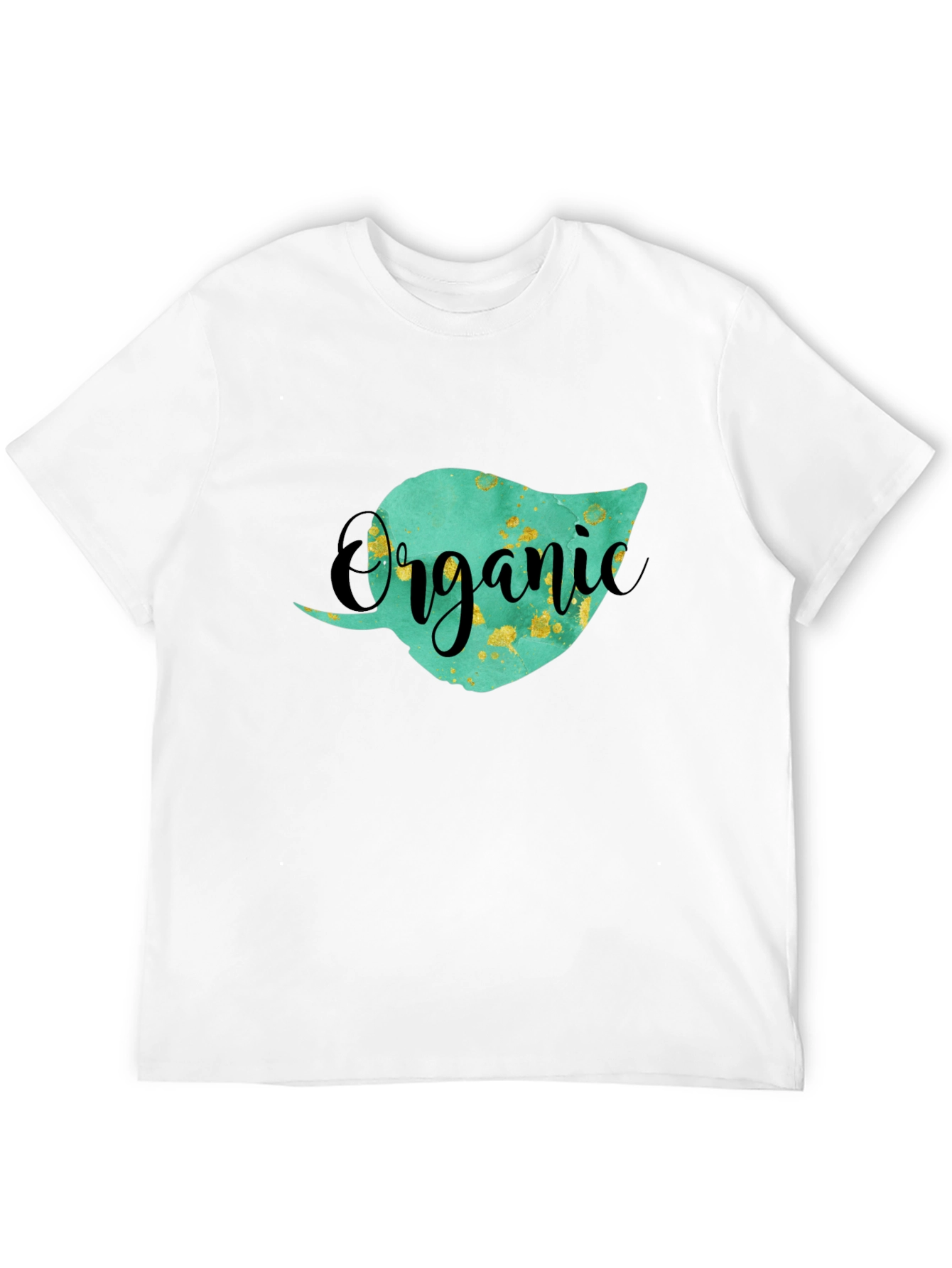 Black Organic Leaf Graphic T-Shirt - Unisex Black Tee view 12