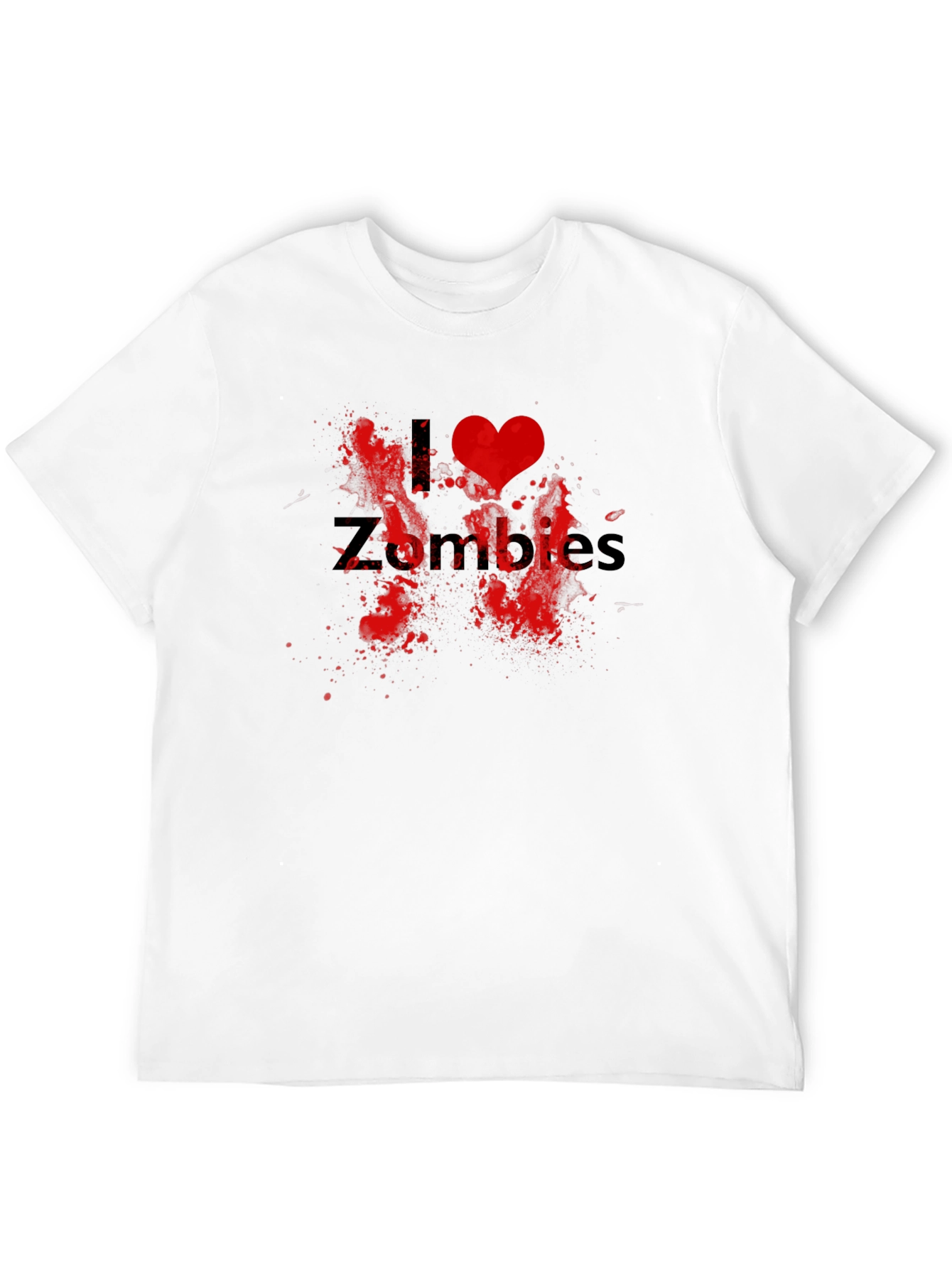 Black I Love Zombies Graphic Tee - Black Cotton T-Shirt view 12