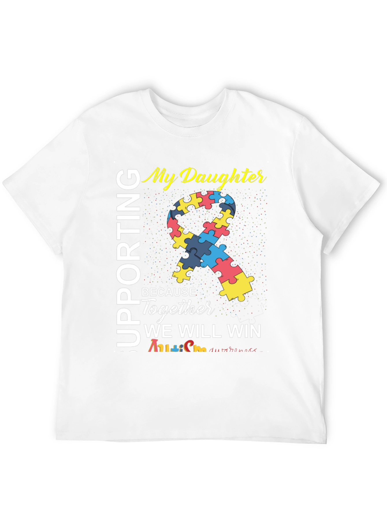 Black Autism Awareness T-Shirt - My Daughter - Together We Will Win view 12
