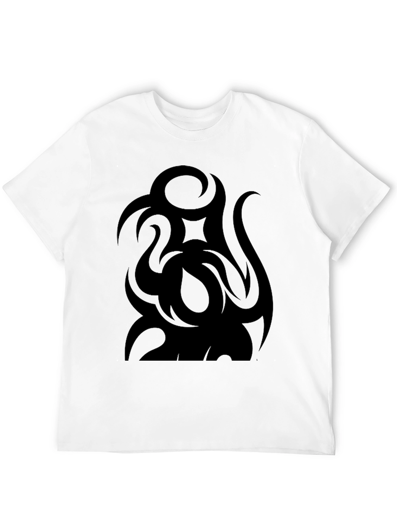 Black Black Tribal Design T-Shirt view 12