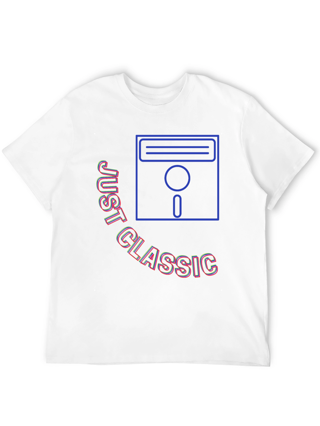 Black Just Classic Retro Floppy Disk Graphic T-Shirt view 12