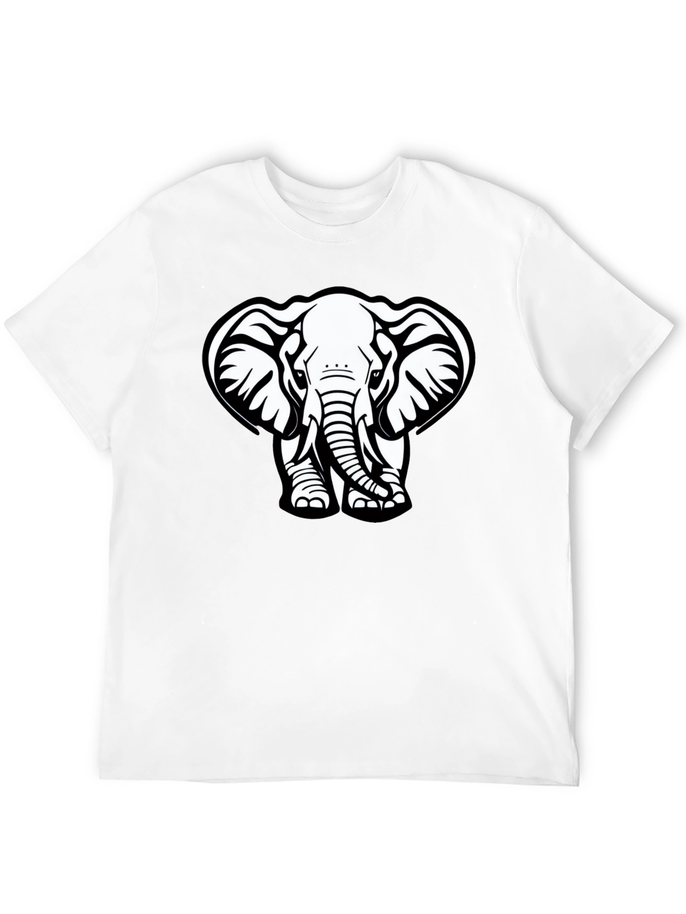 Black Elephant Graphic Tee - Black Cotton T-Shirt view 12