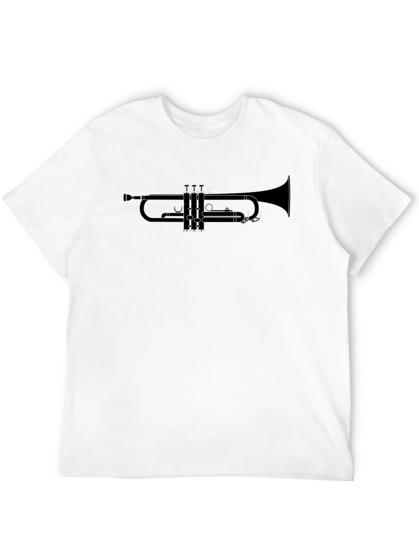 Black Trumpet Outline Graphic T-Shirt - Black view 12