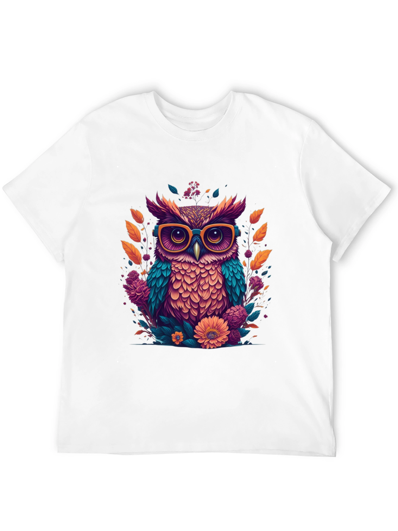 Black Owl with Glasses Graphic Tee view 12