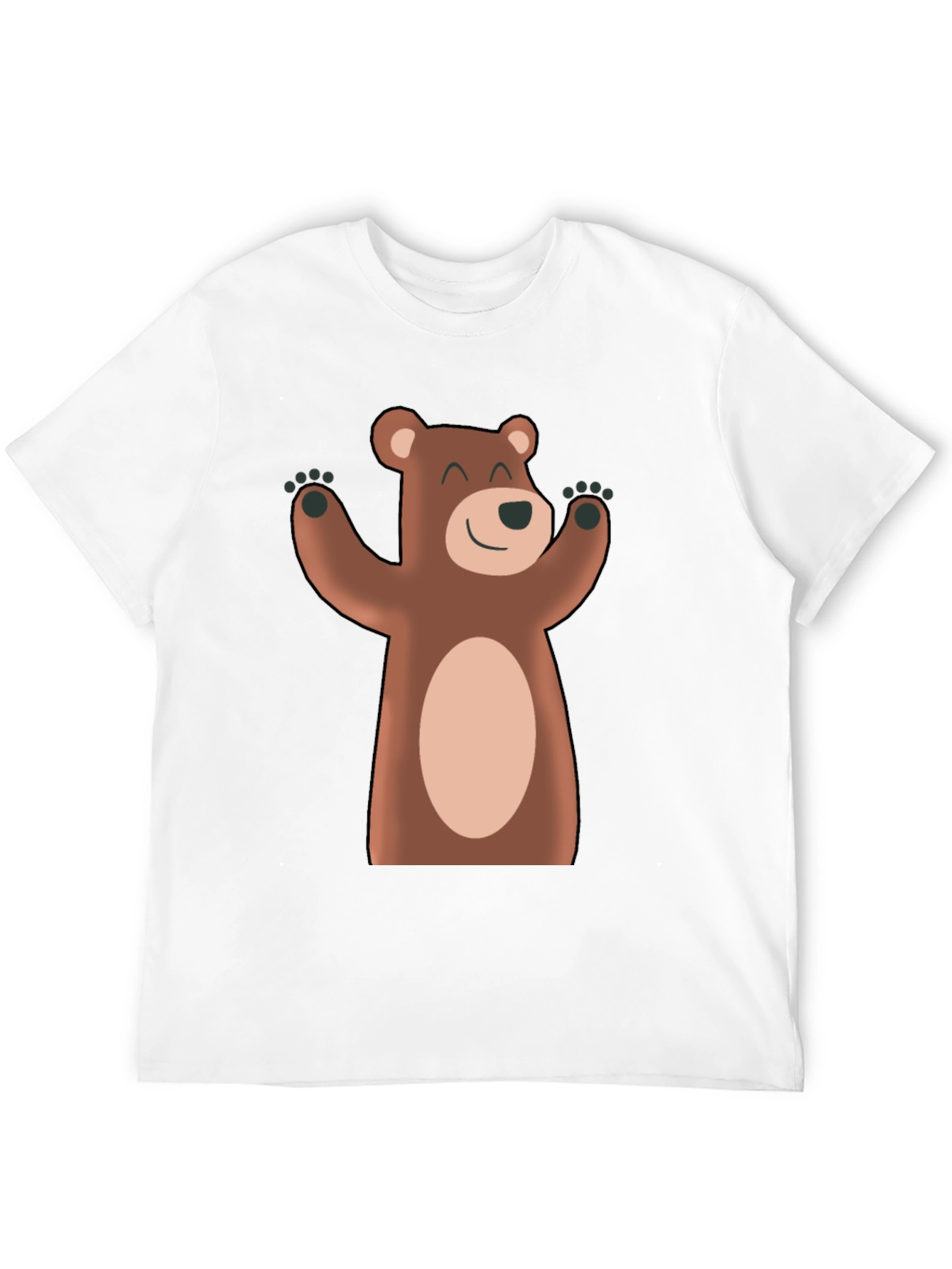 Black Cute Cartoon Bear Black T-Shirt view 12