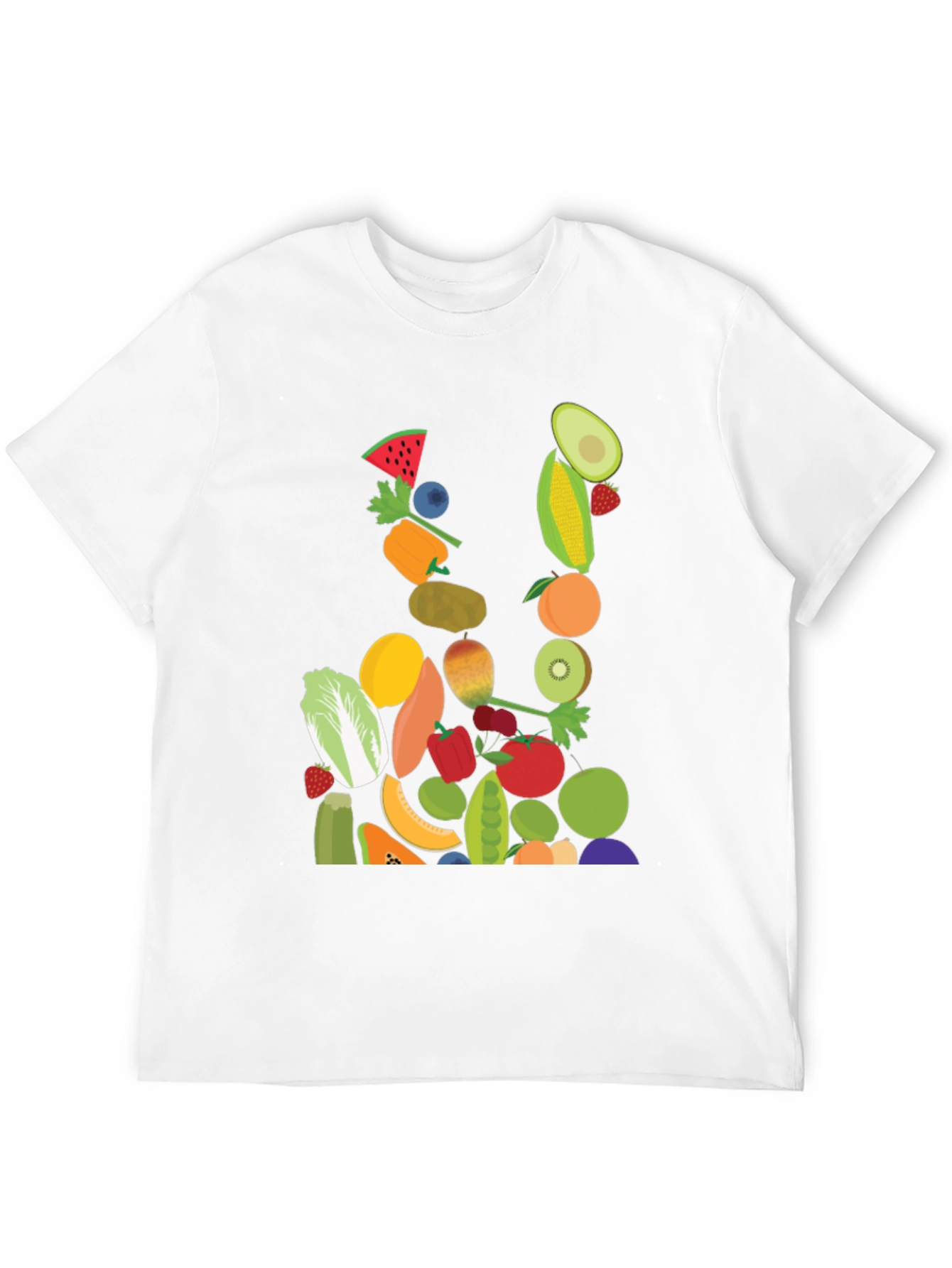 Fruit & Veggie Print Black T-Shirt - 12