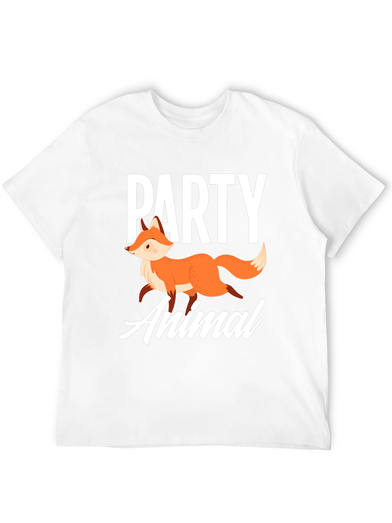 Black Party Animal Fox Graphic T-Shirt - Unisex view 12
