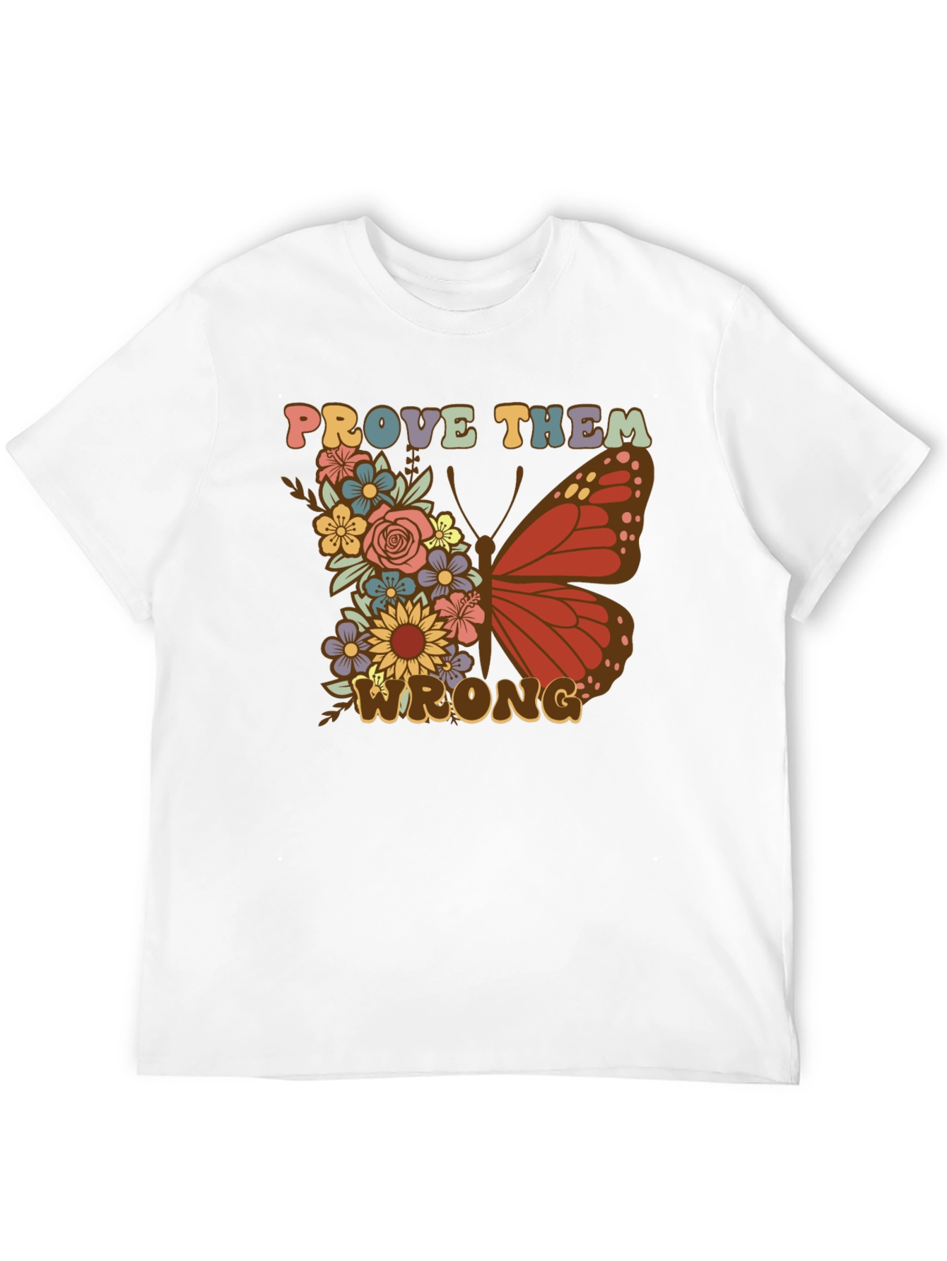 Black Floral Butterfly Prove Them Wrong Graphic Tee view 12