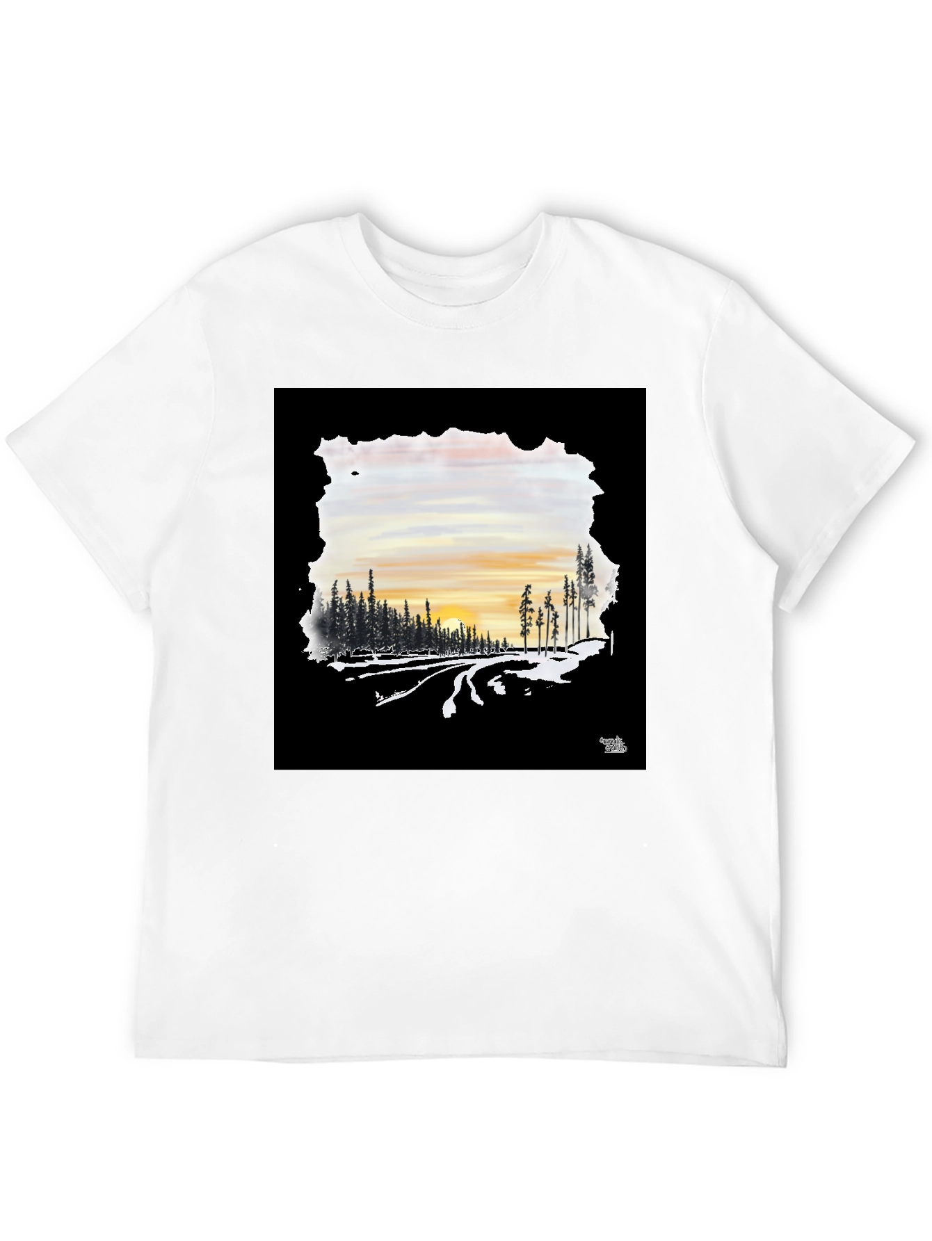 Black Sunset Road Black Graphic Tee view 12