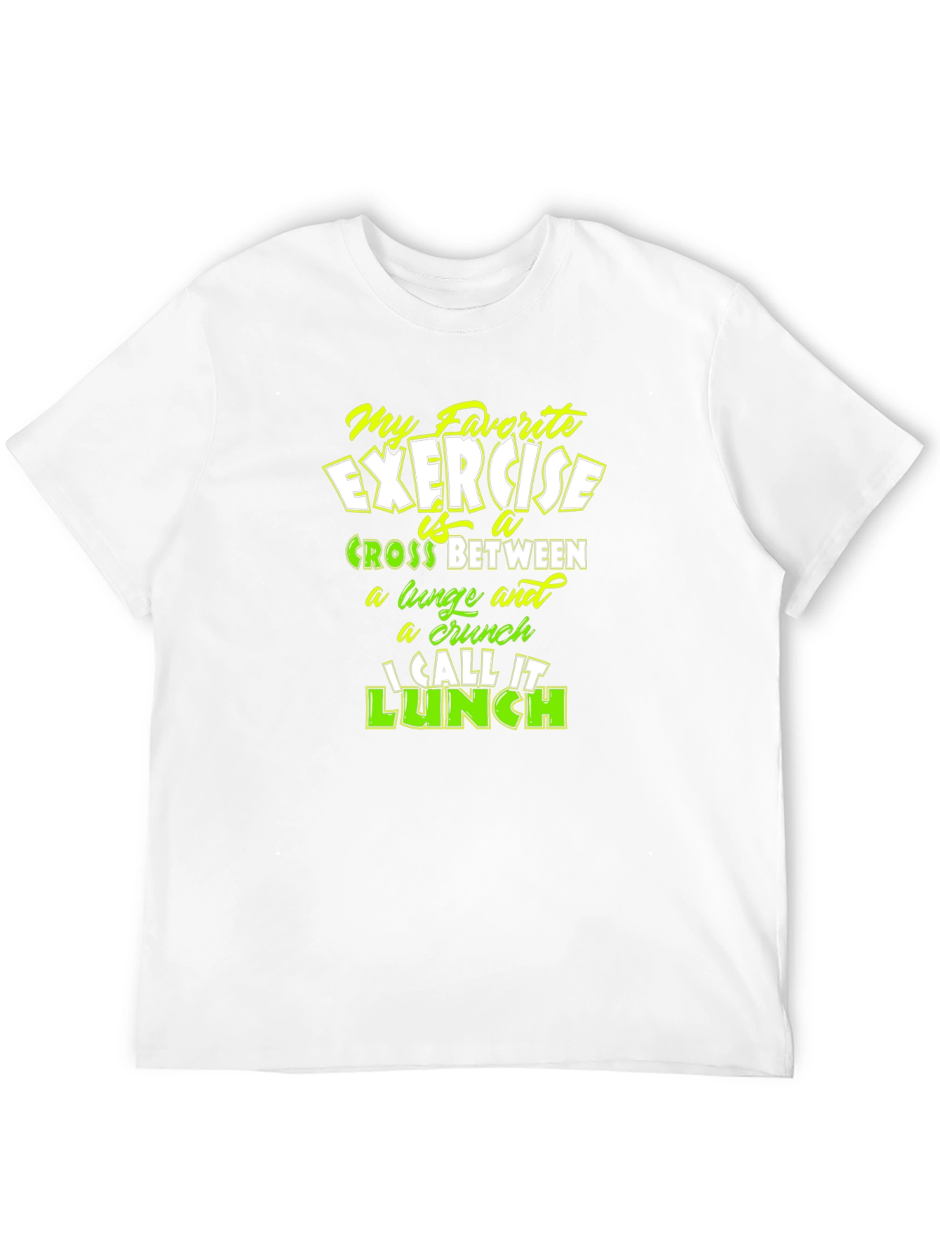Black Funny Exercise Lunch Black T-Shirt view 12