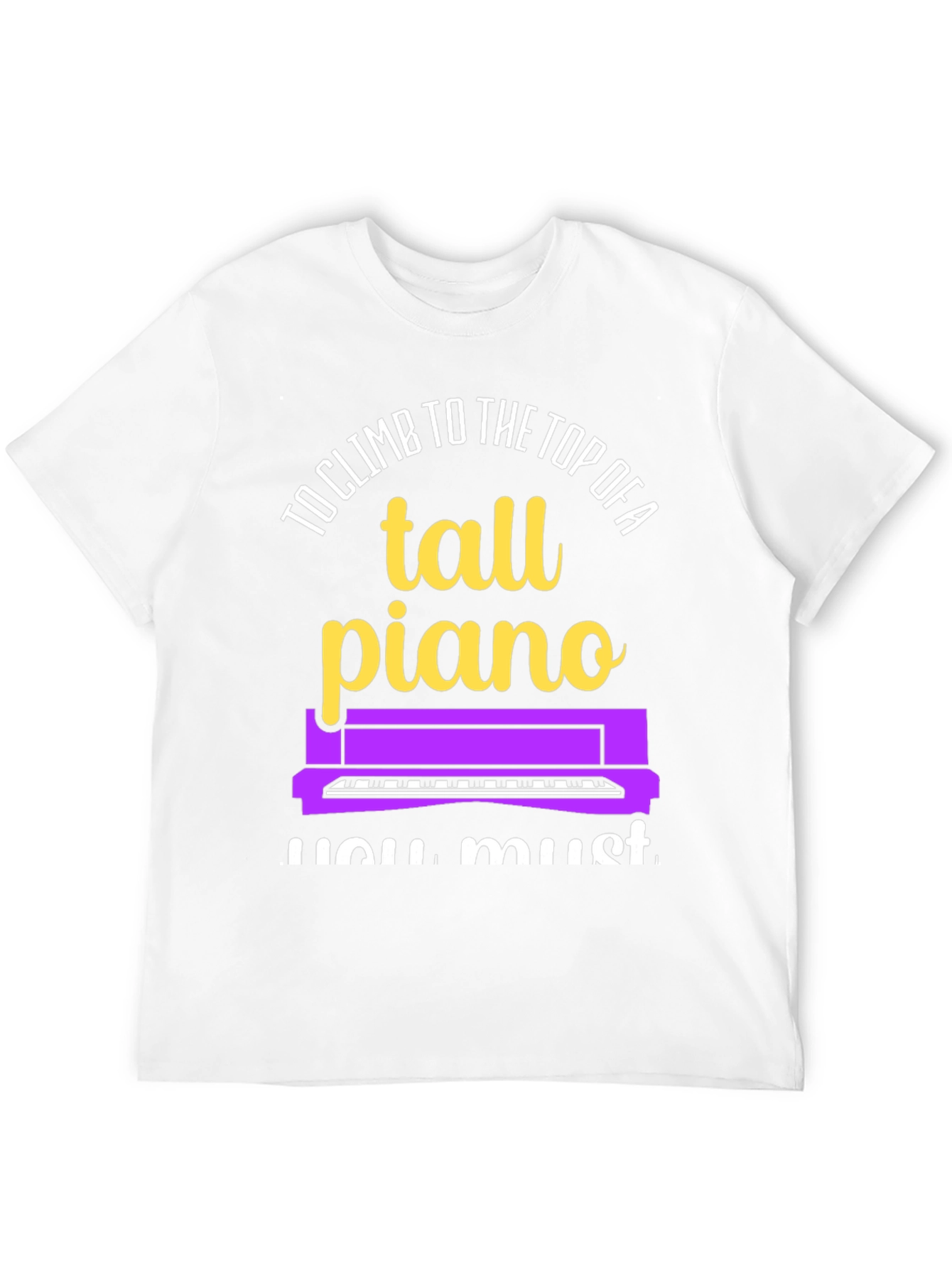 Black Tall Piano Graphic Tee - Musician's Novelty Shirt view 12