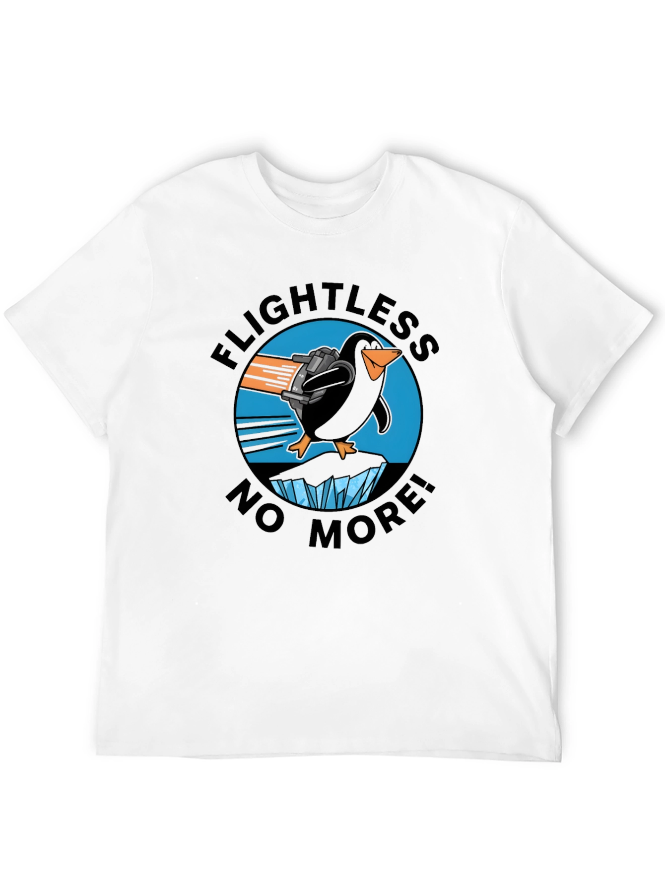 Black Flightless No More Penguin T-Shirt view 12