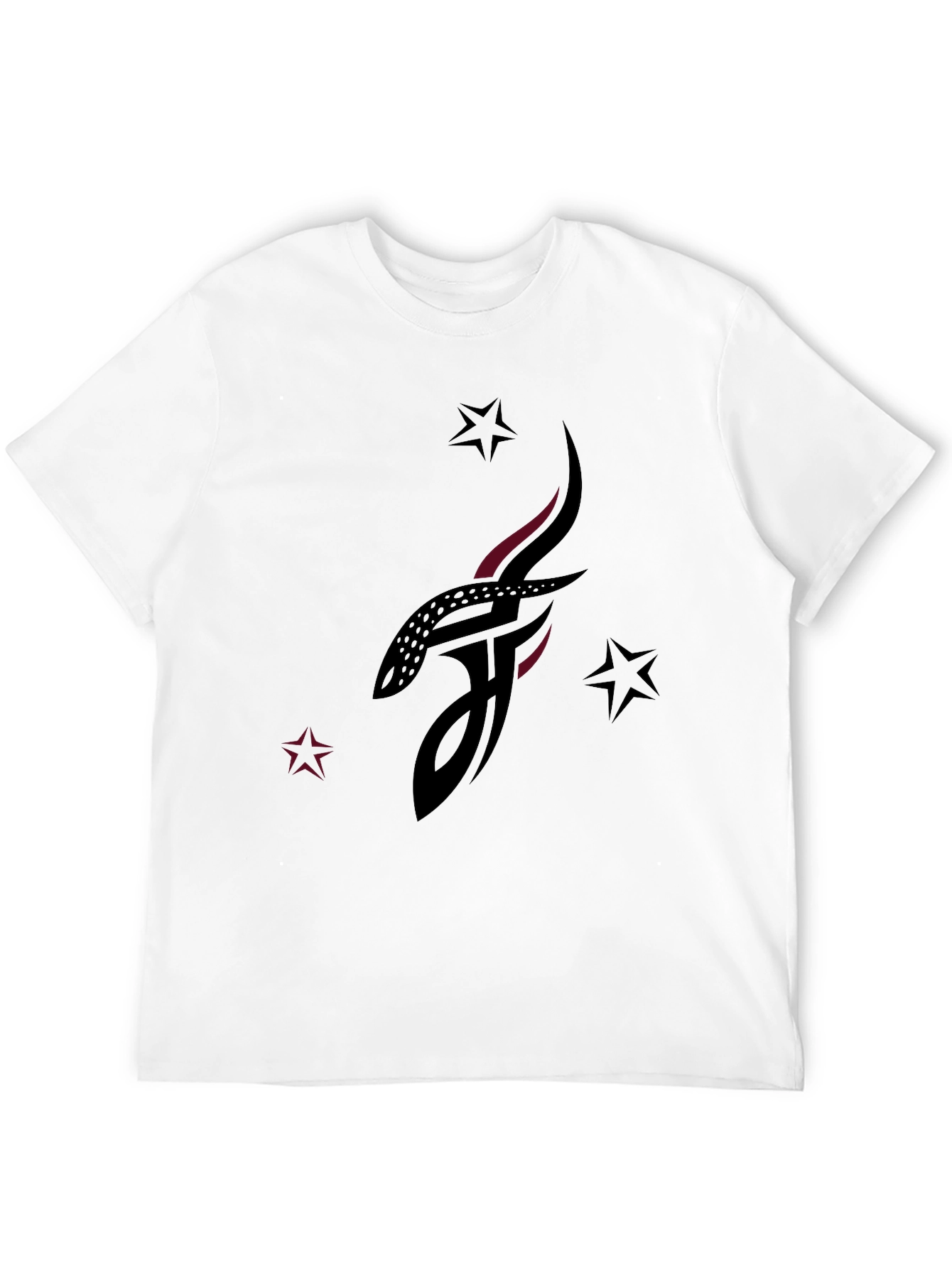 Black Stylish Black Graphic Tee with Abstract Tattoo Design view 12